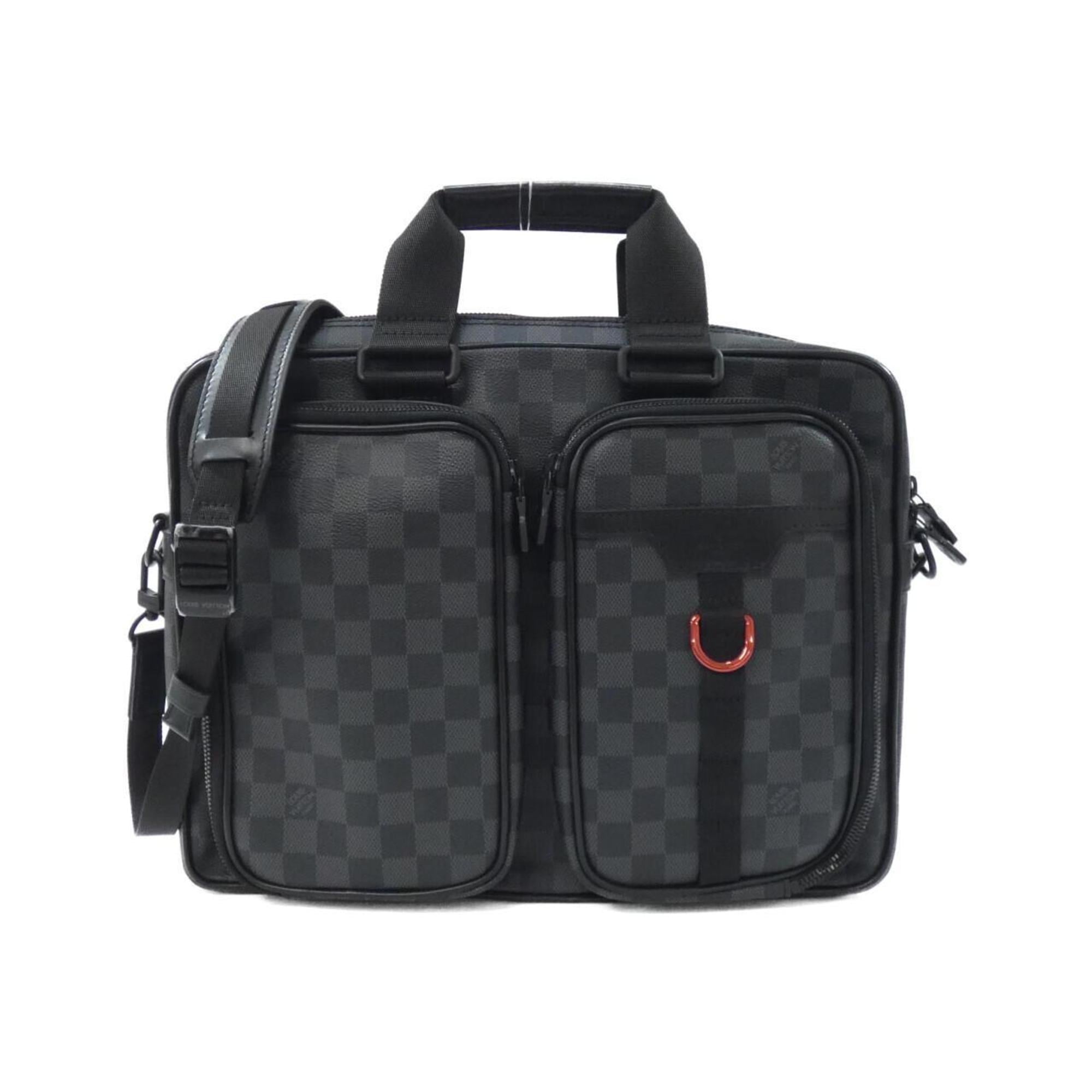 Louis Vuitton Black Graphite Gray Coated Canvas Handbag (Pre-Owned)