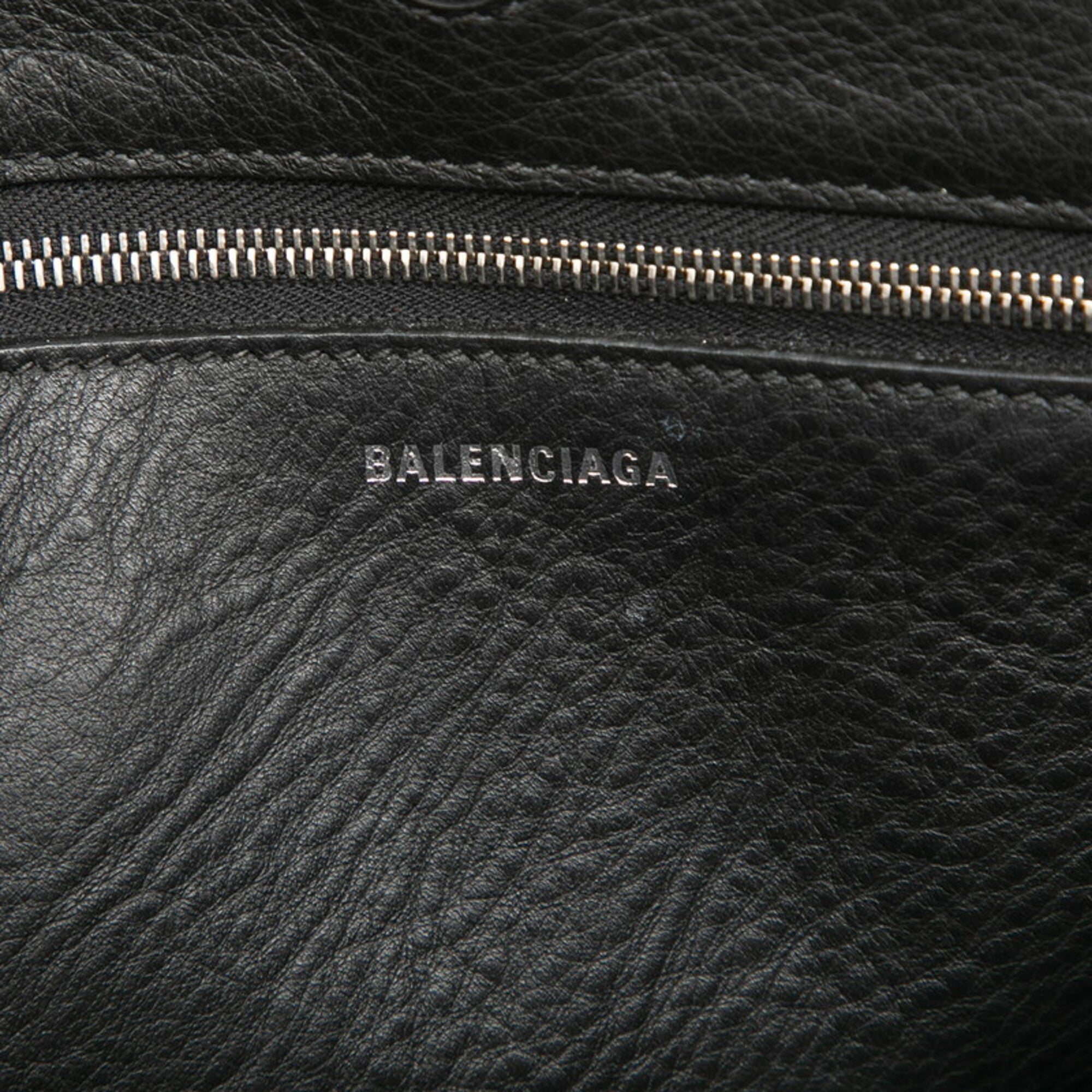 Balenciaga Black Leather Handbag Shoulder Bag (Pre-Owned)