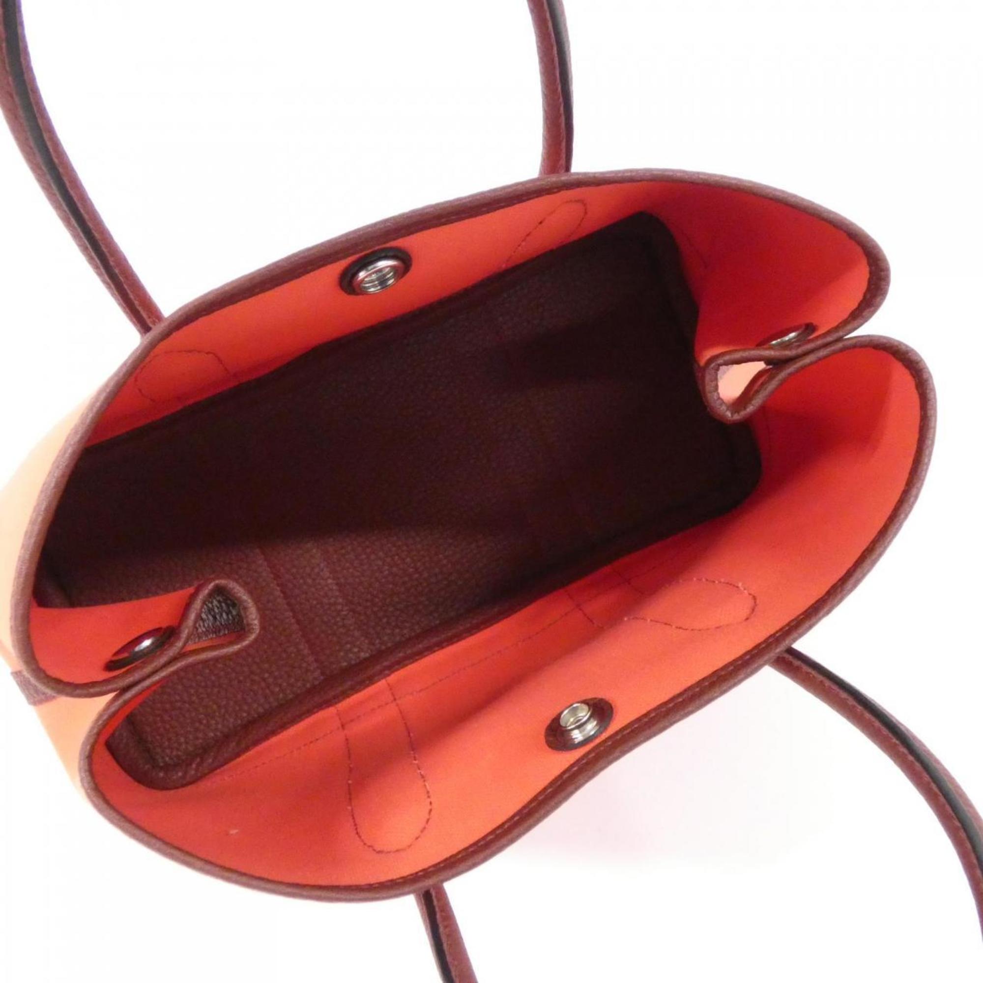 Hermes Rouge H Leather Handbag (Pre-Owned)