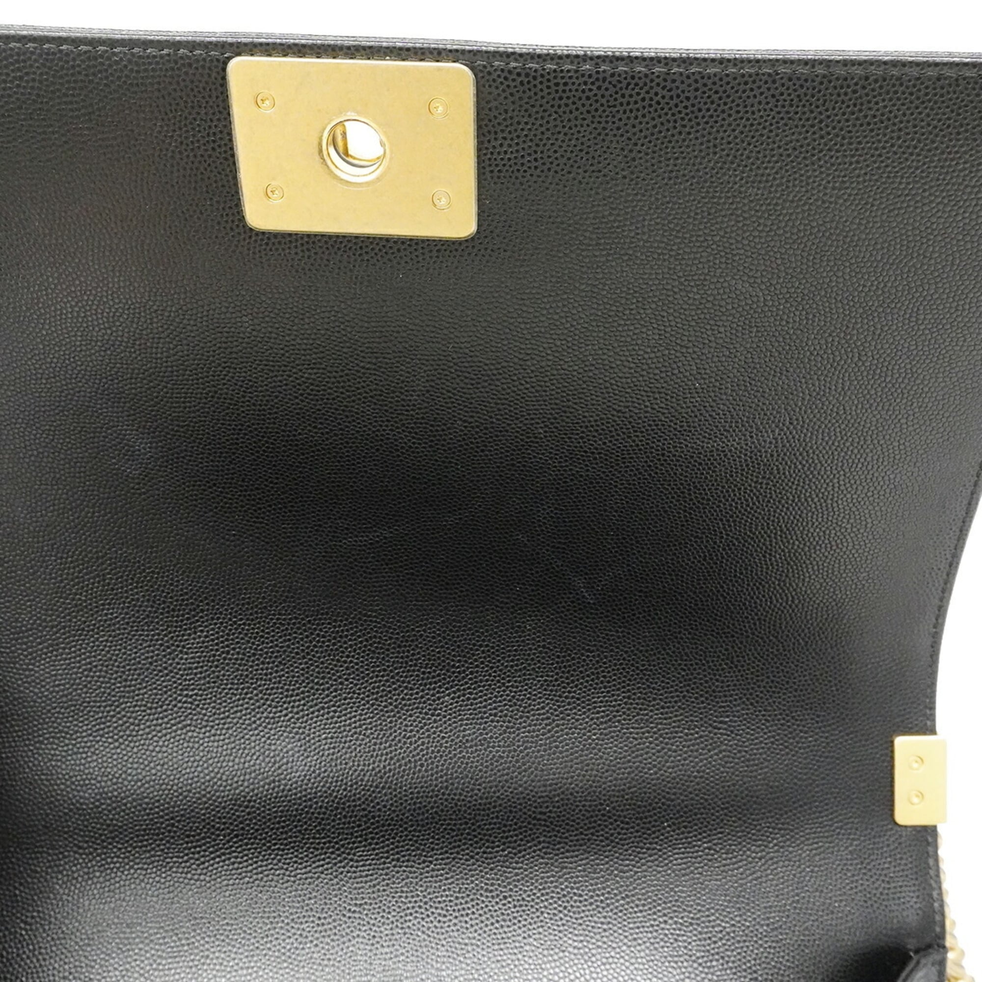 Chanel Black Grained Calfskin Shoulder Bag (Pre-Owned)