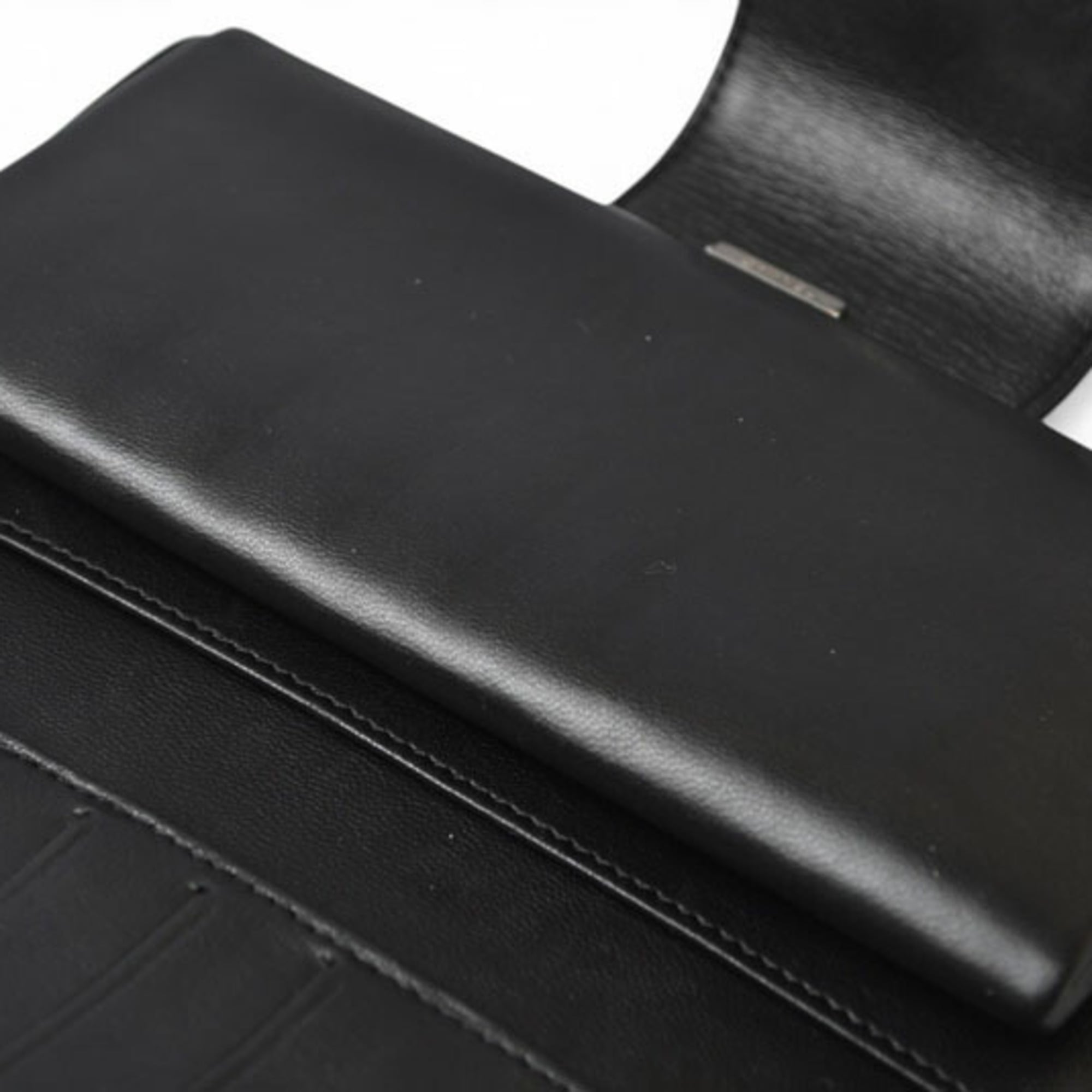 Chanel Black Leather Long Wallet (Bi-Fold) (Pre-Owned)