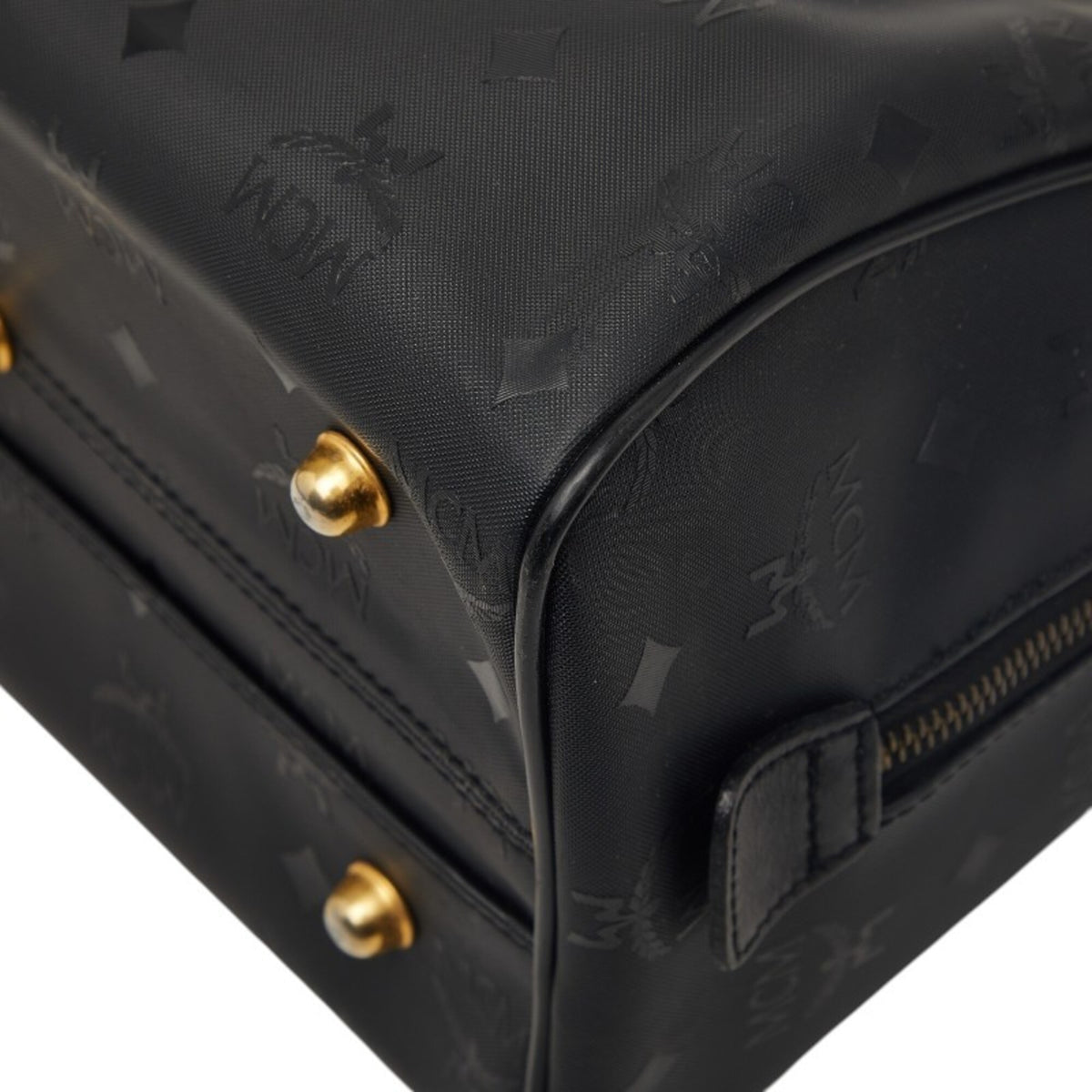 Mcm Black Nylon Leather Handbag Shoulder Bag (Pre-Owned)