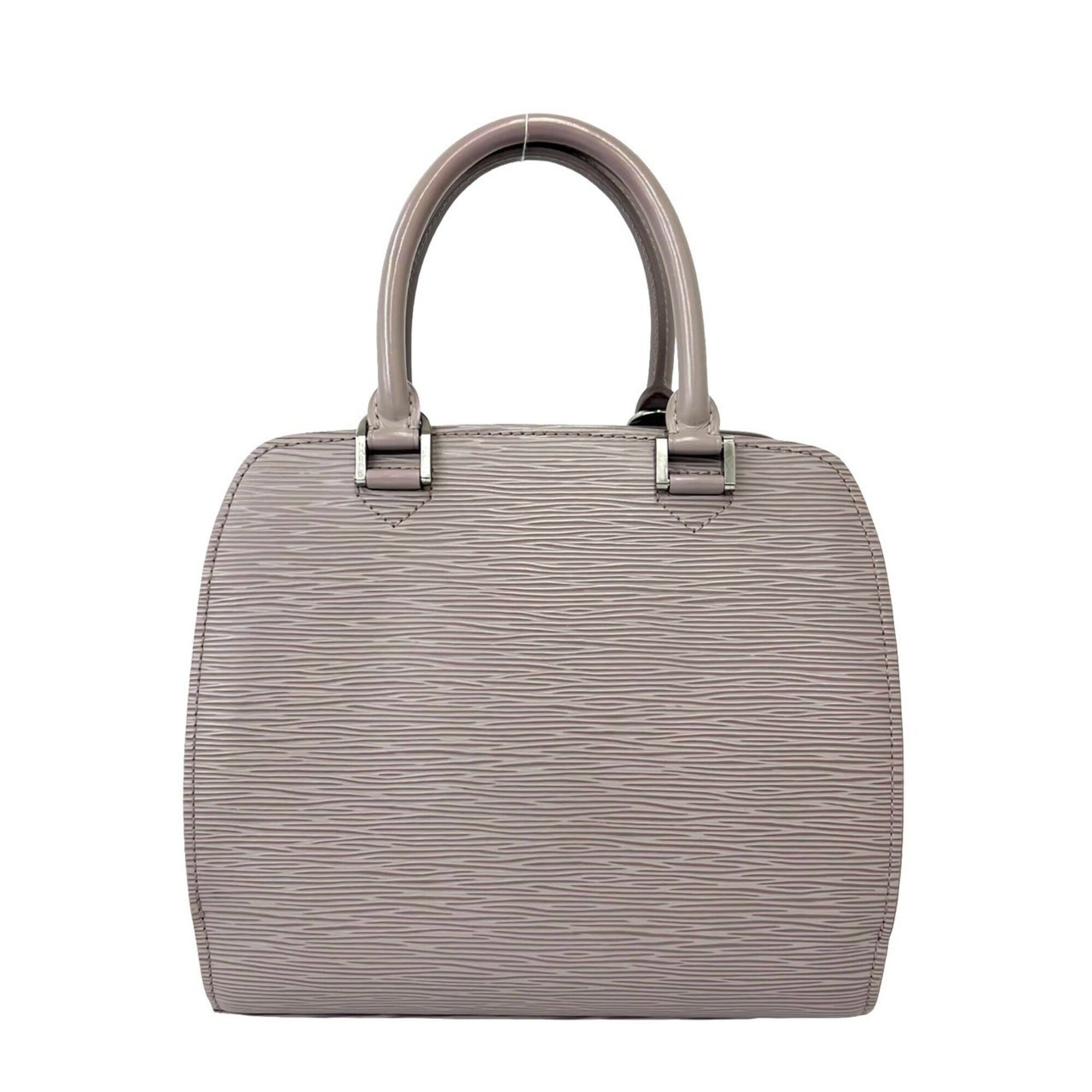 Louis Vuitton Gray Leather Boston Bag Handbag Tote Bag (Pre-Owned)