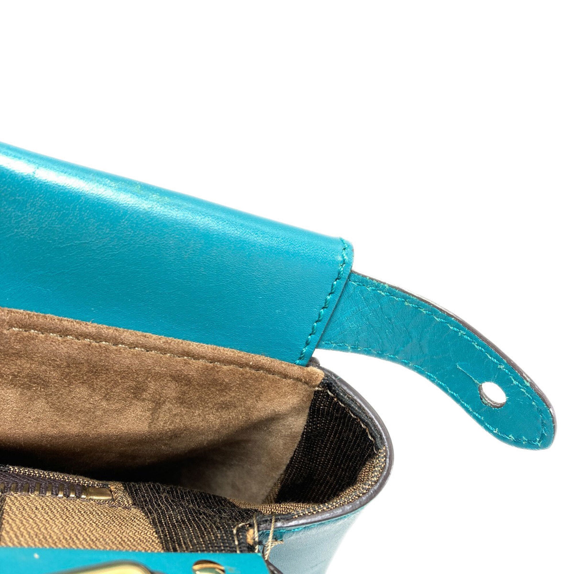 Fendi Turquoise Leather Handbag (Pre-Owned)