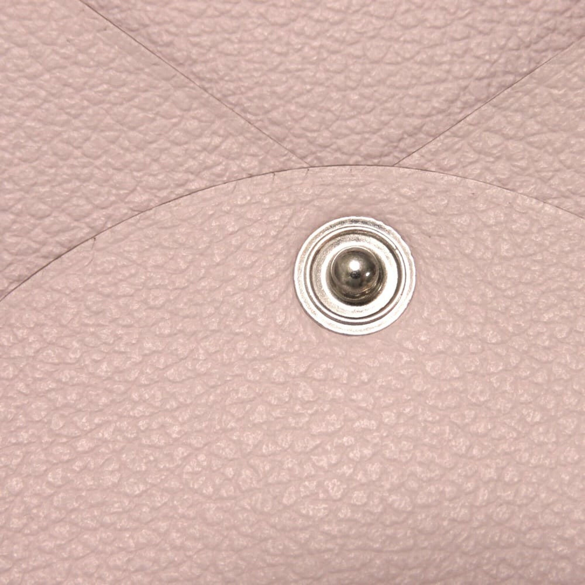 Hermes Pink Evercalf Leather Coin Purse/Coin Case (Pre-Owned)