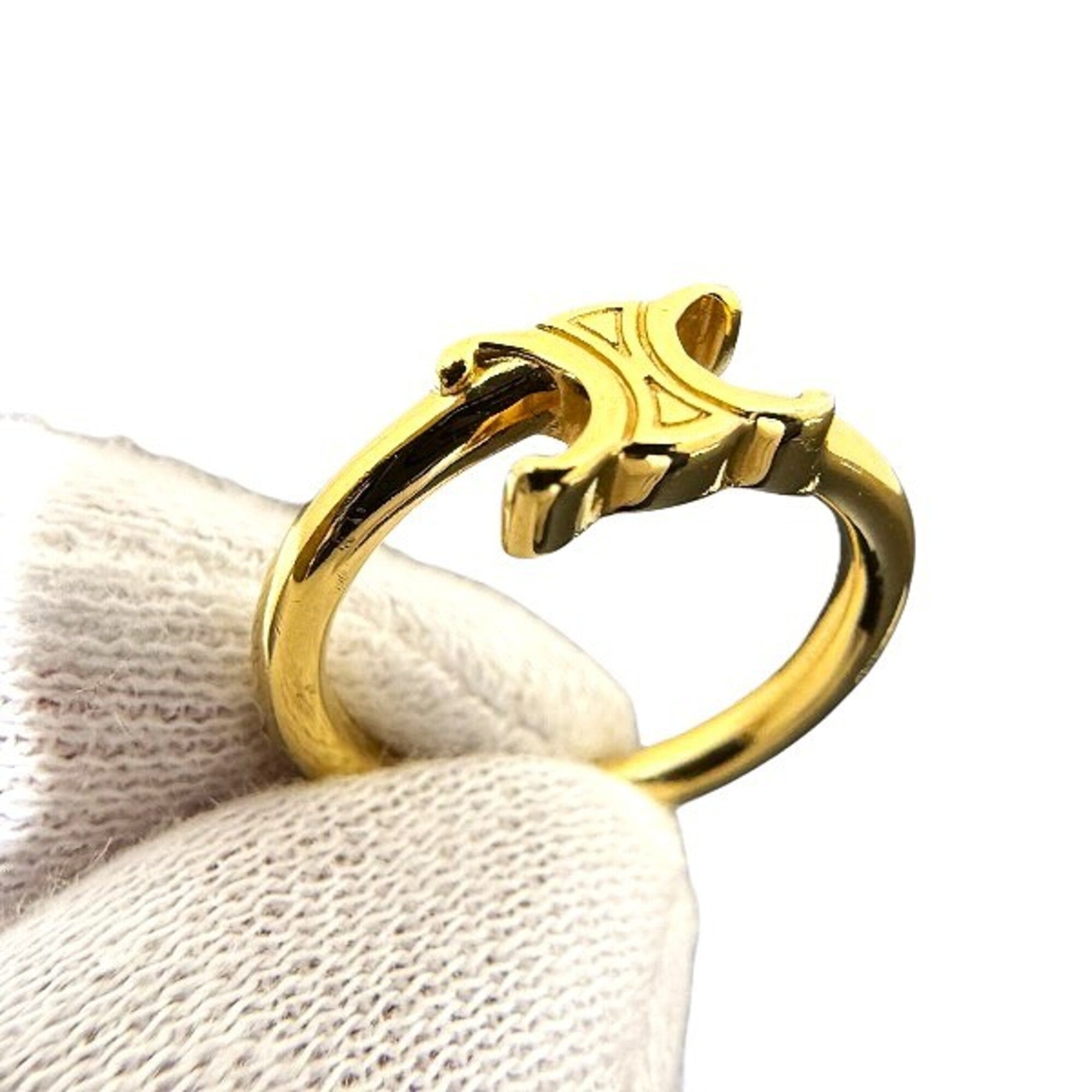 Celine Gold Gold Plating Band Ring (Pre-Owned)