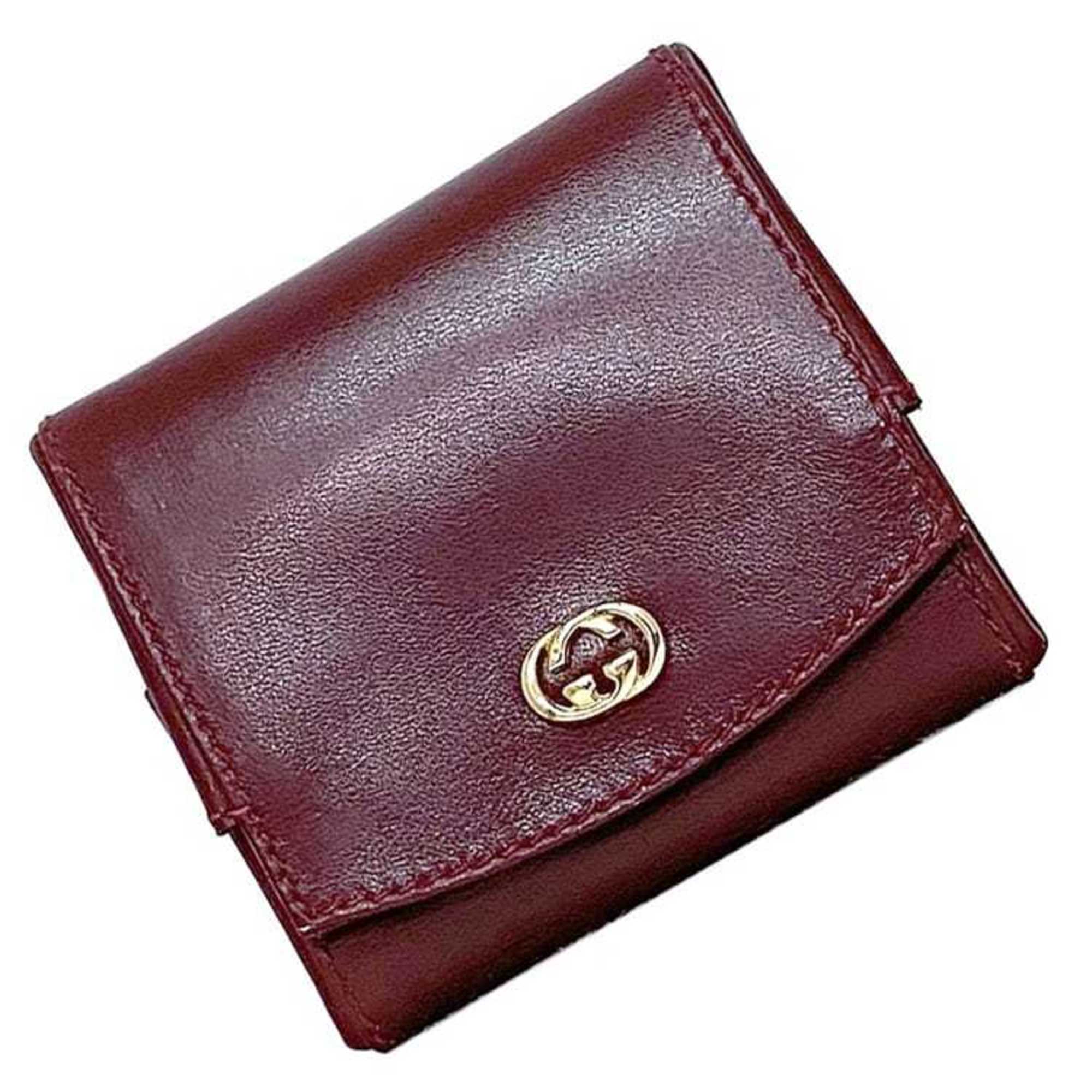 Gucci Bordeaux Leather Coin Purse/Coin Case (Pre-Owned)