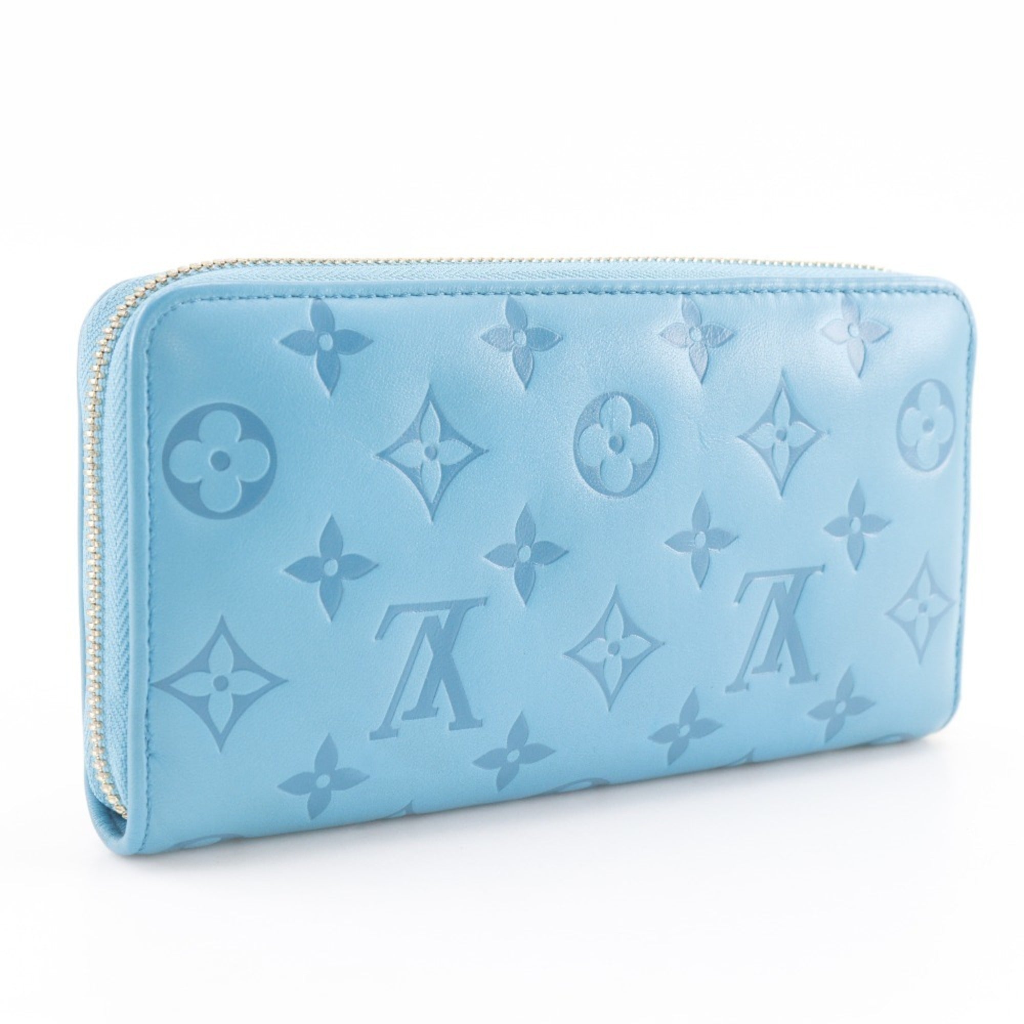 Louis Vuitton Blue Turquoise Leather Long Wallet (Bi-Fold) (Pre-Owned)
