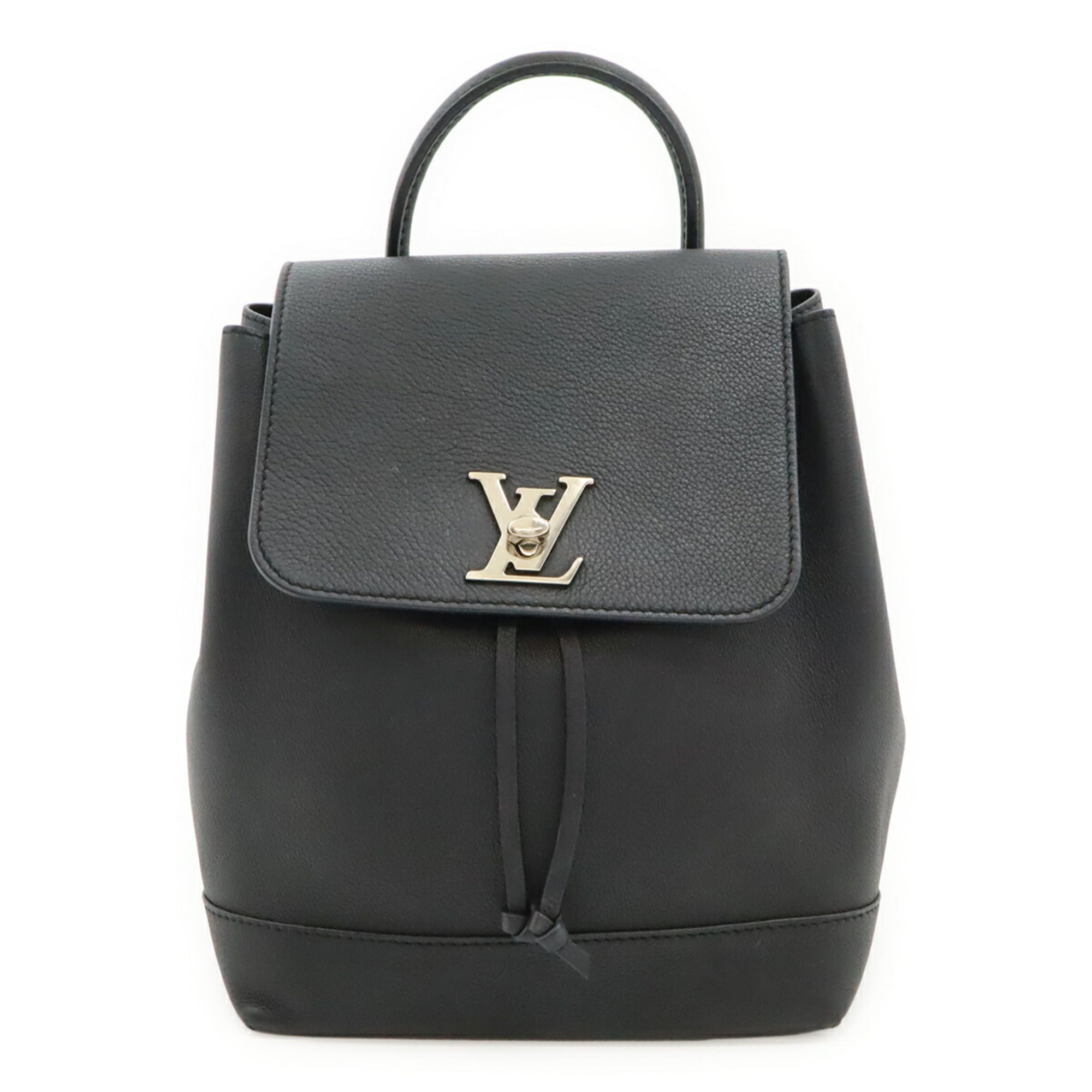 Louis Vuitton Noir Leather Backpack (Pre-Owned)