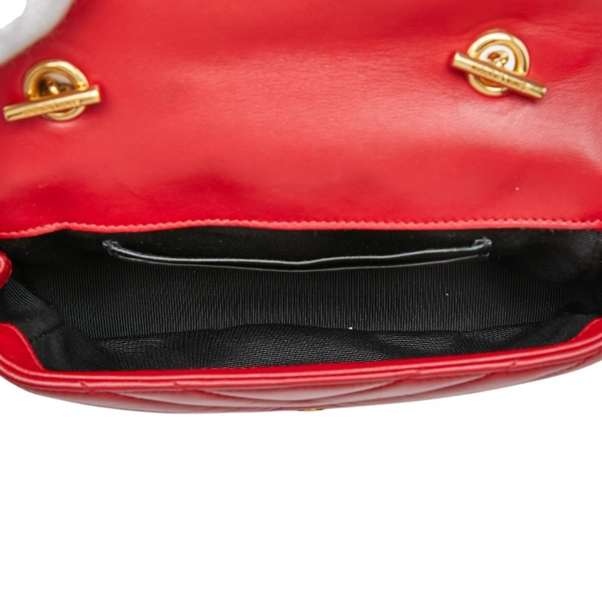 Saint Laurent Gold Red Color Leather Shoulder Bag (Pre-Owned)