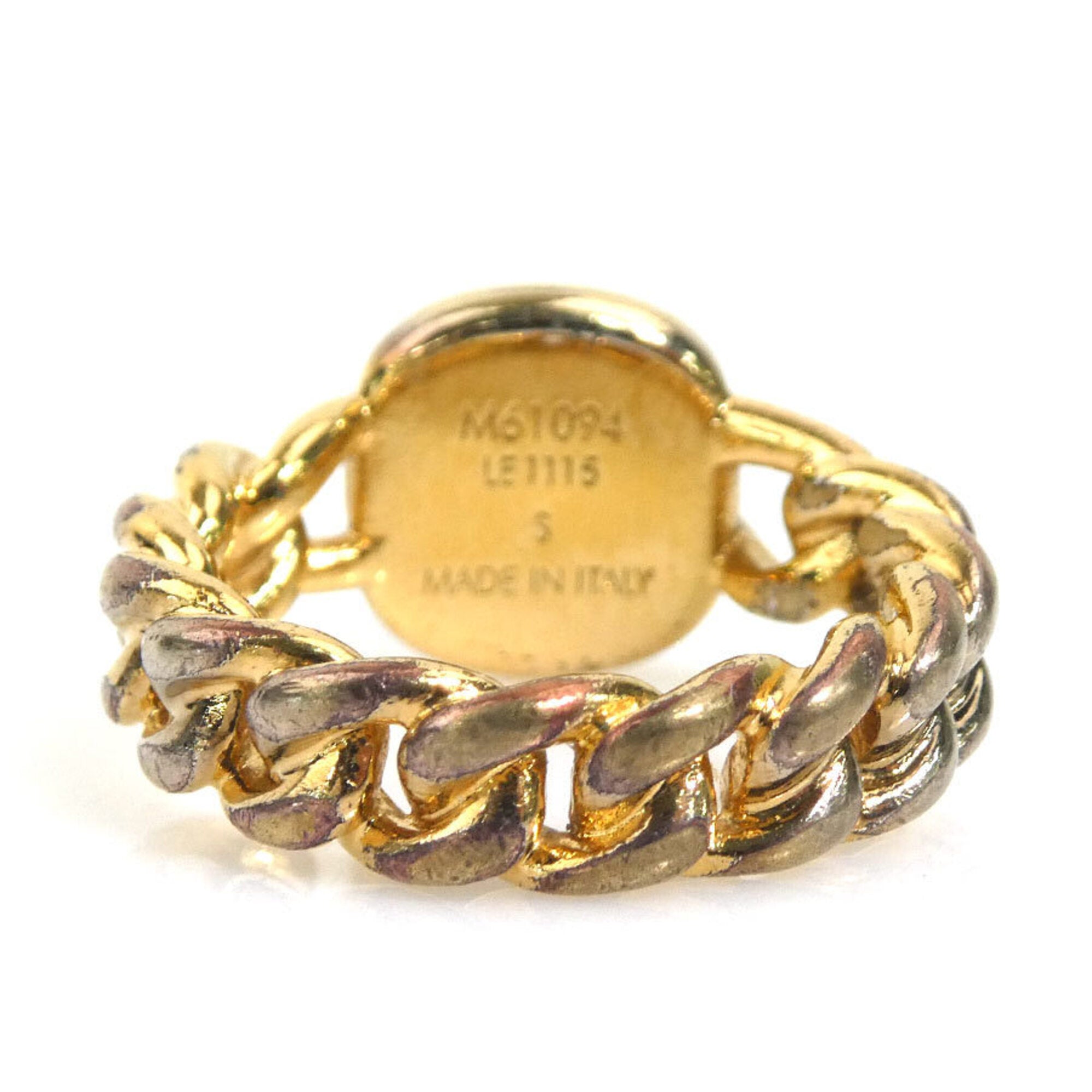 Louis Vuitton Gold Silver Metal Band Ring (Pre-Owned)
