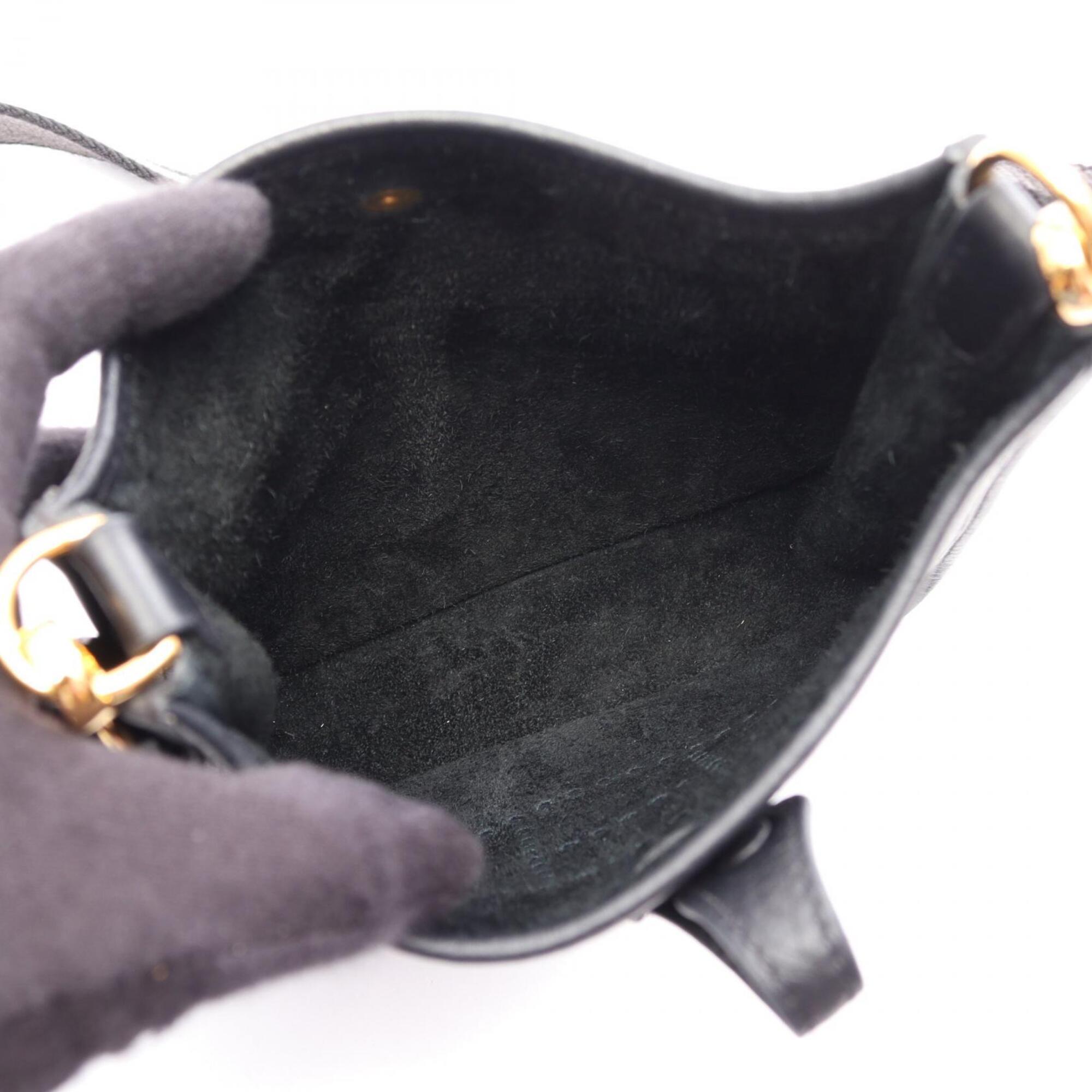 Hermes Black Taurillon Clemence Leather Shoulder Bag (Pre-Owned)