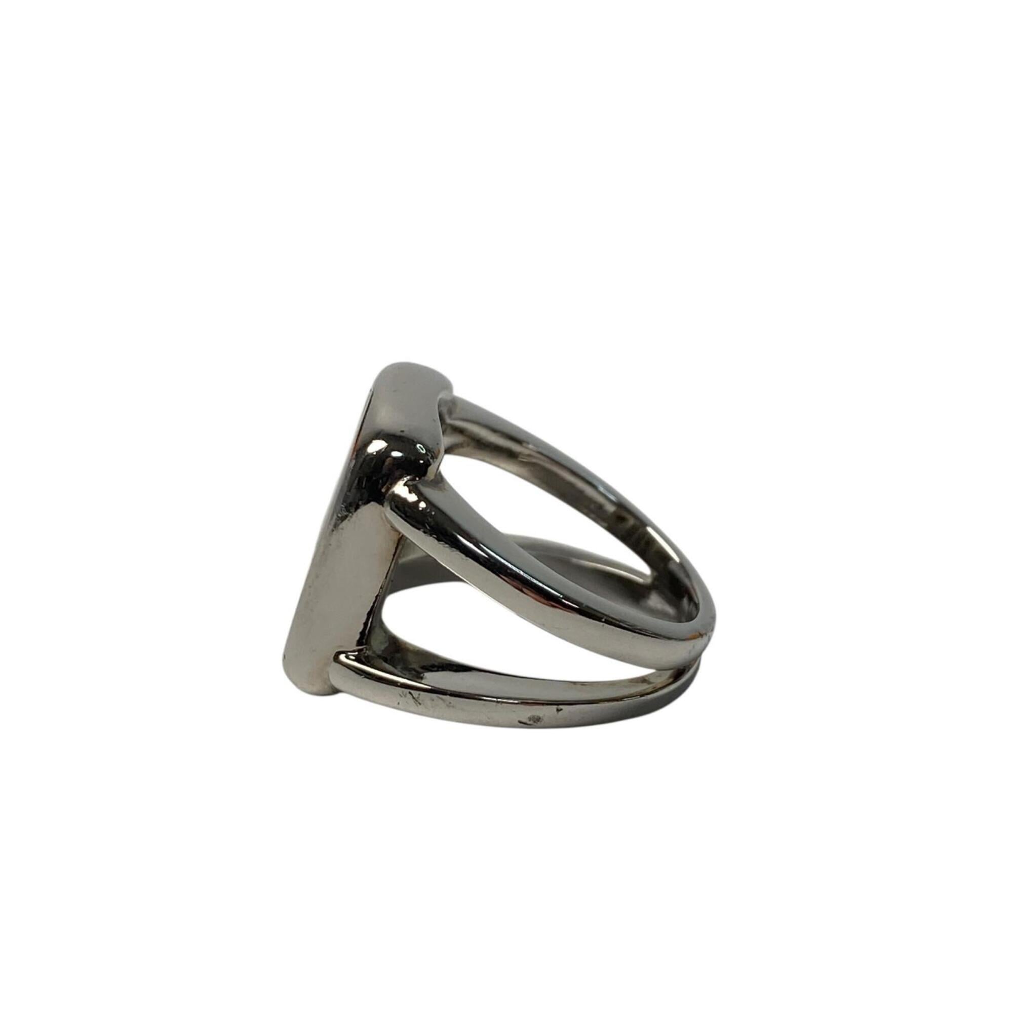 Hermes Silver Metal Shell Band Ring (Pre-Owned)