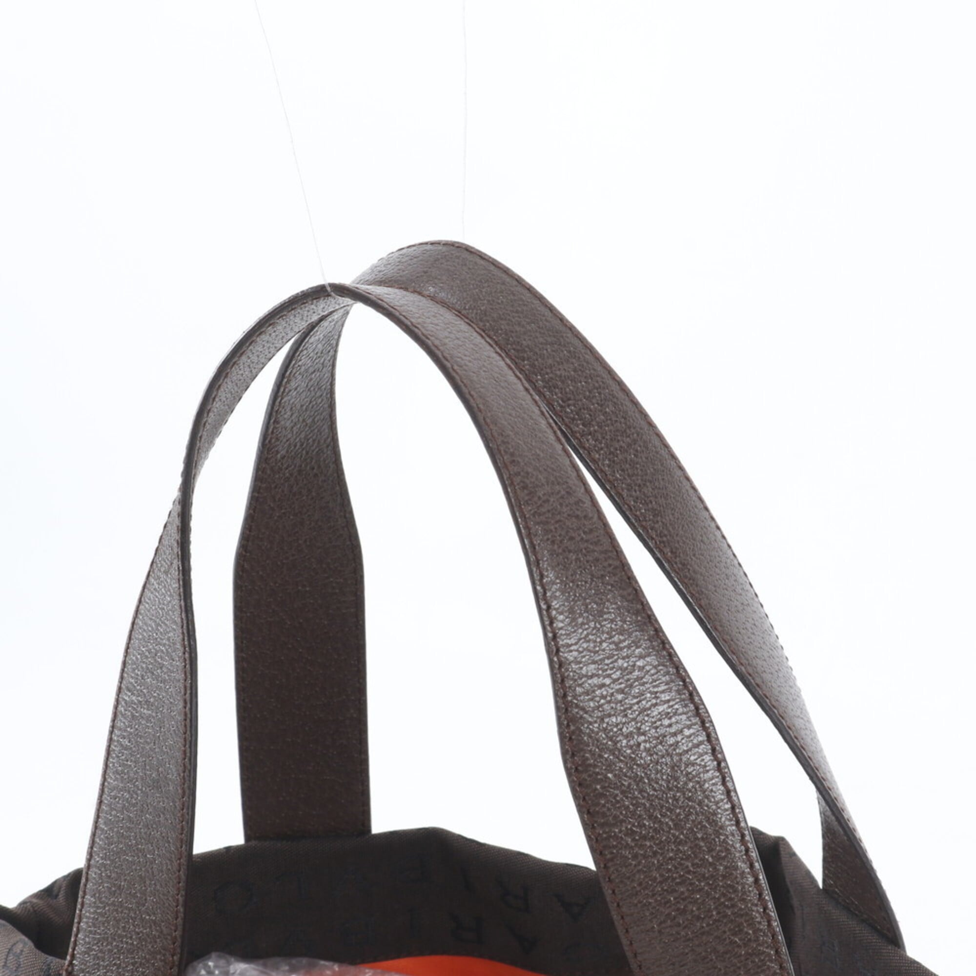 Bvlgari Logomania Brown Leather Canvas Handbag Tote Bag (Pre-Owned)