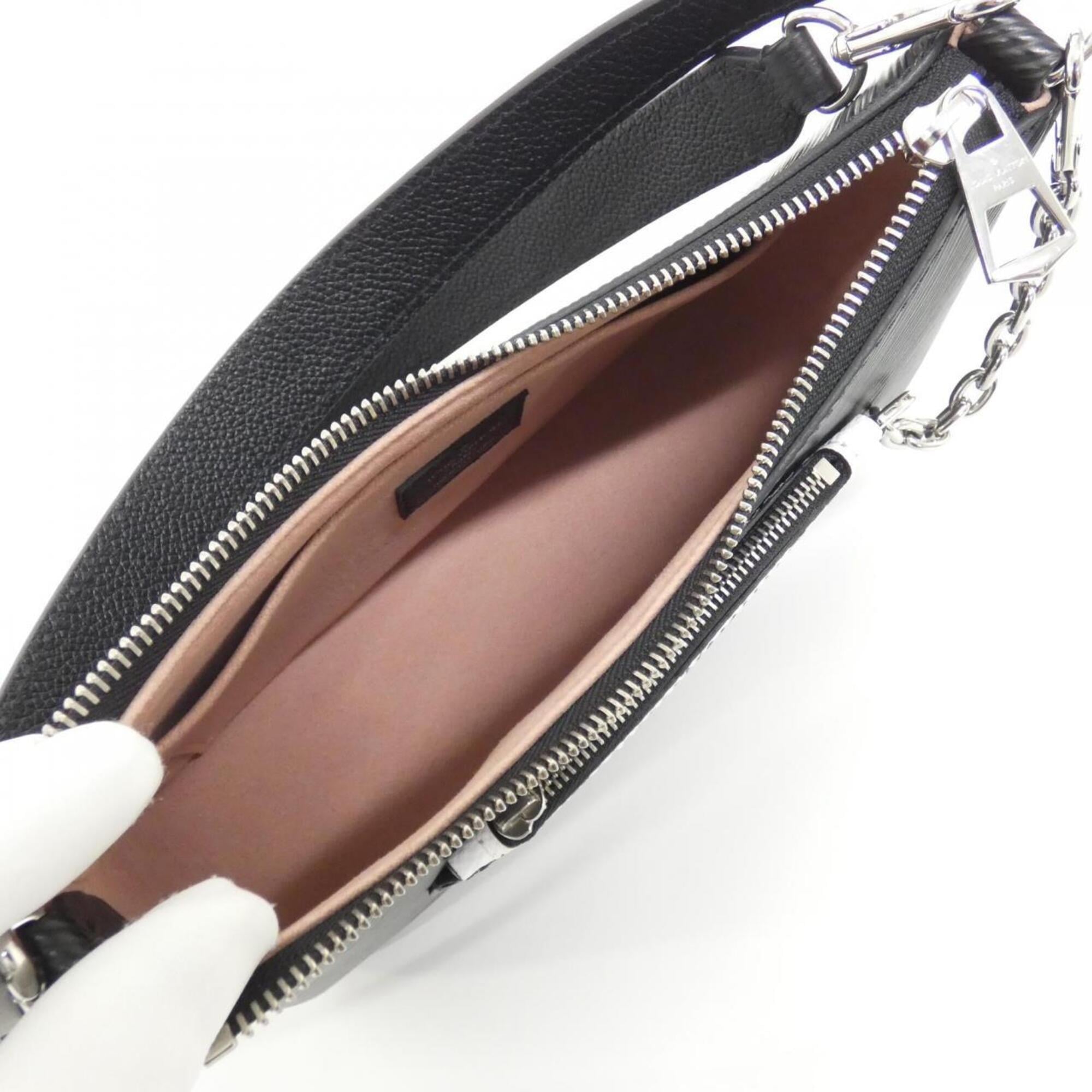 Louis Vuitton Black Leather Pouch Shoulder Bag (Pre-Owned)