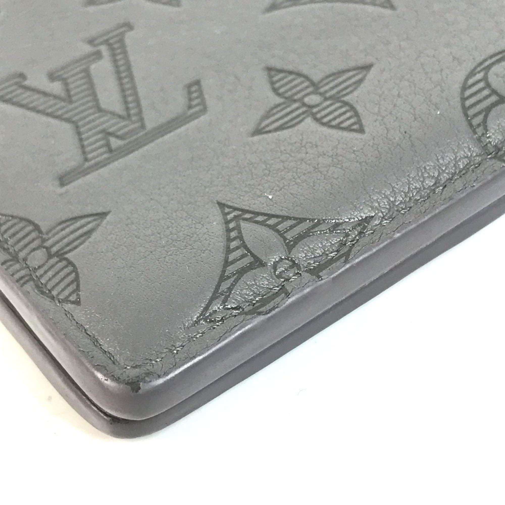 Louis Vuitton Monogram Shadow Gray Monogram Shadow Wallet (Bi-Fold) (Pre-Owned)