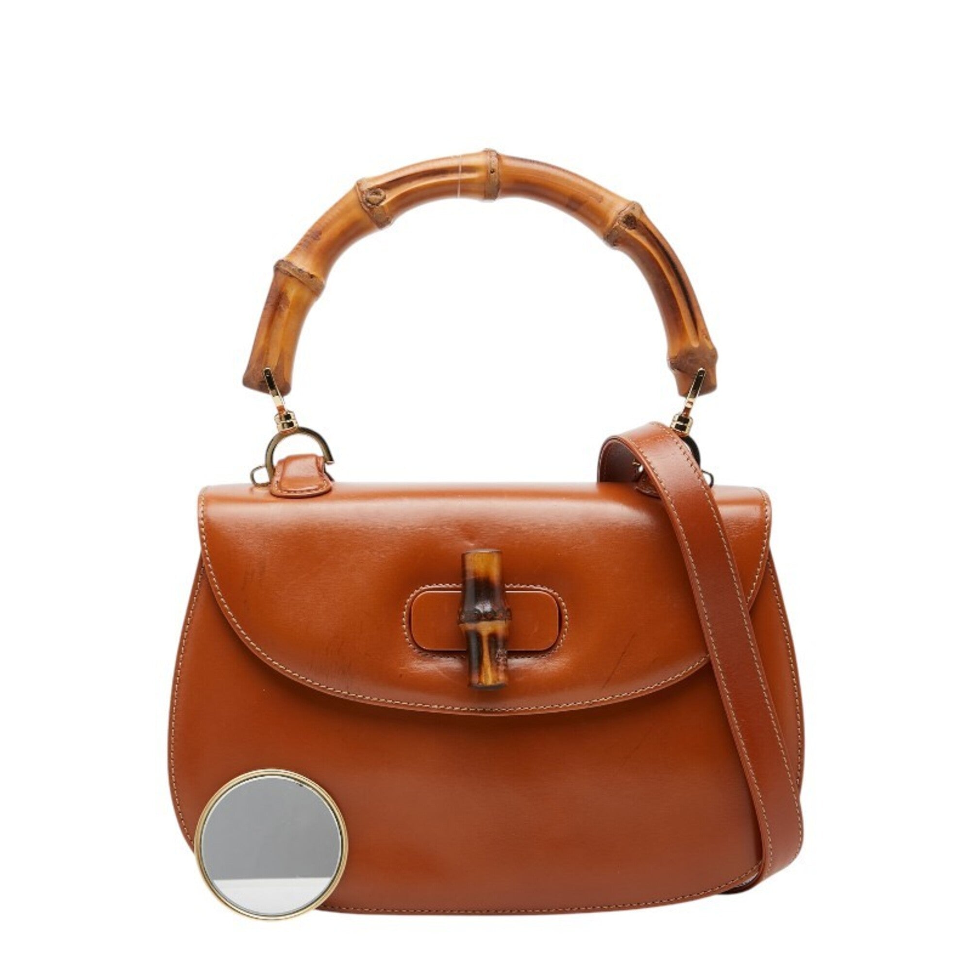 Gucci Brown Leather Handbag Shoulder Bag (Pre-Owned)