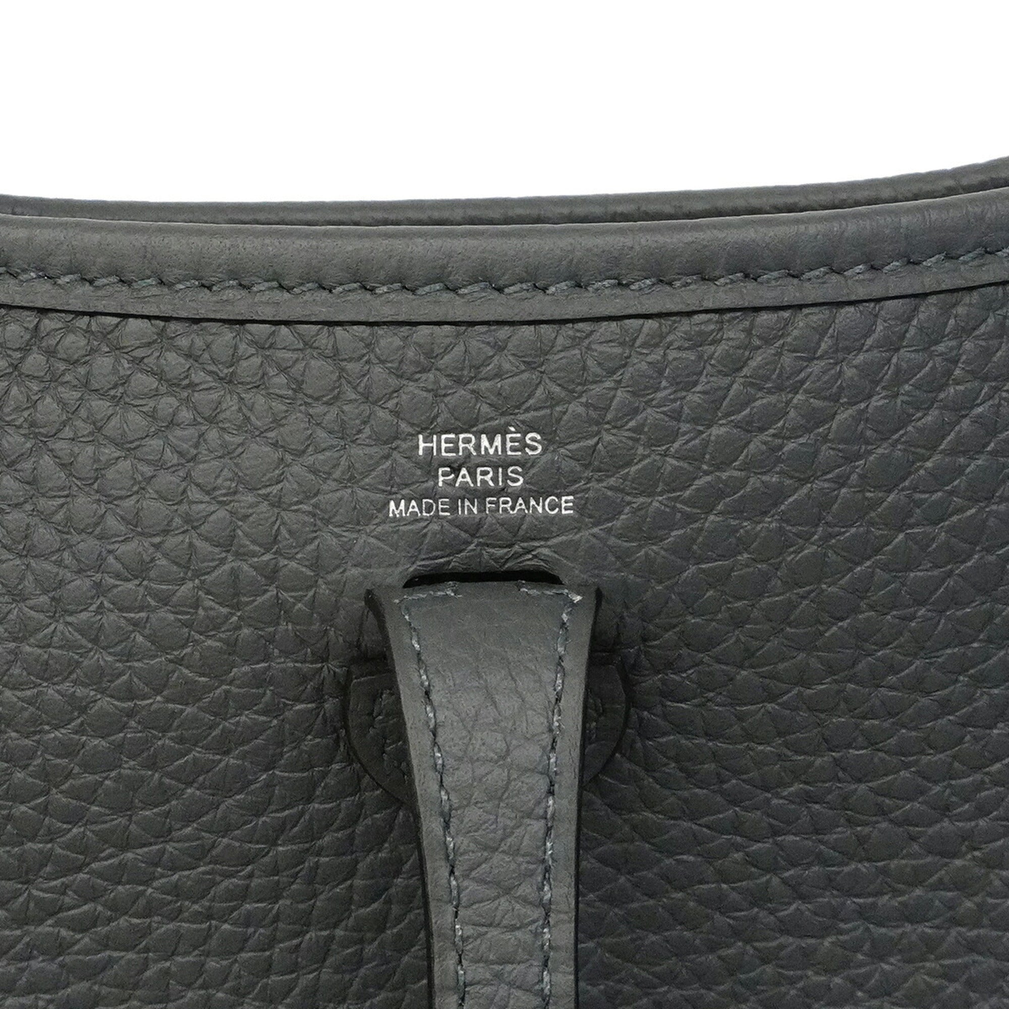 Hermes Gray Taurillon Clemence Leather Shoulder Bag (Pre-Owned)