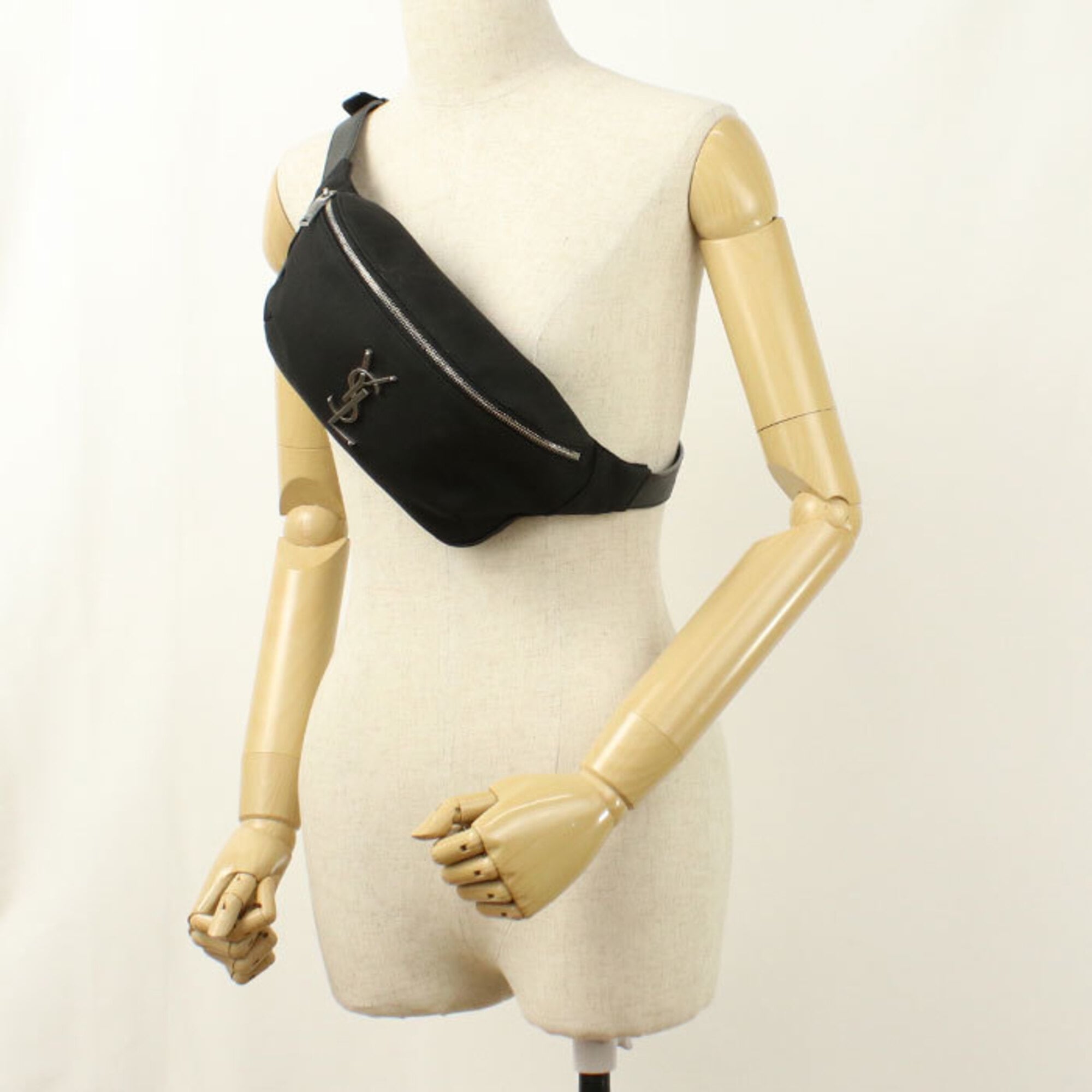 Saint Laurent Black Canvas Sling Bag (Pre-Owned)