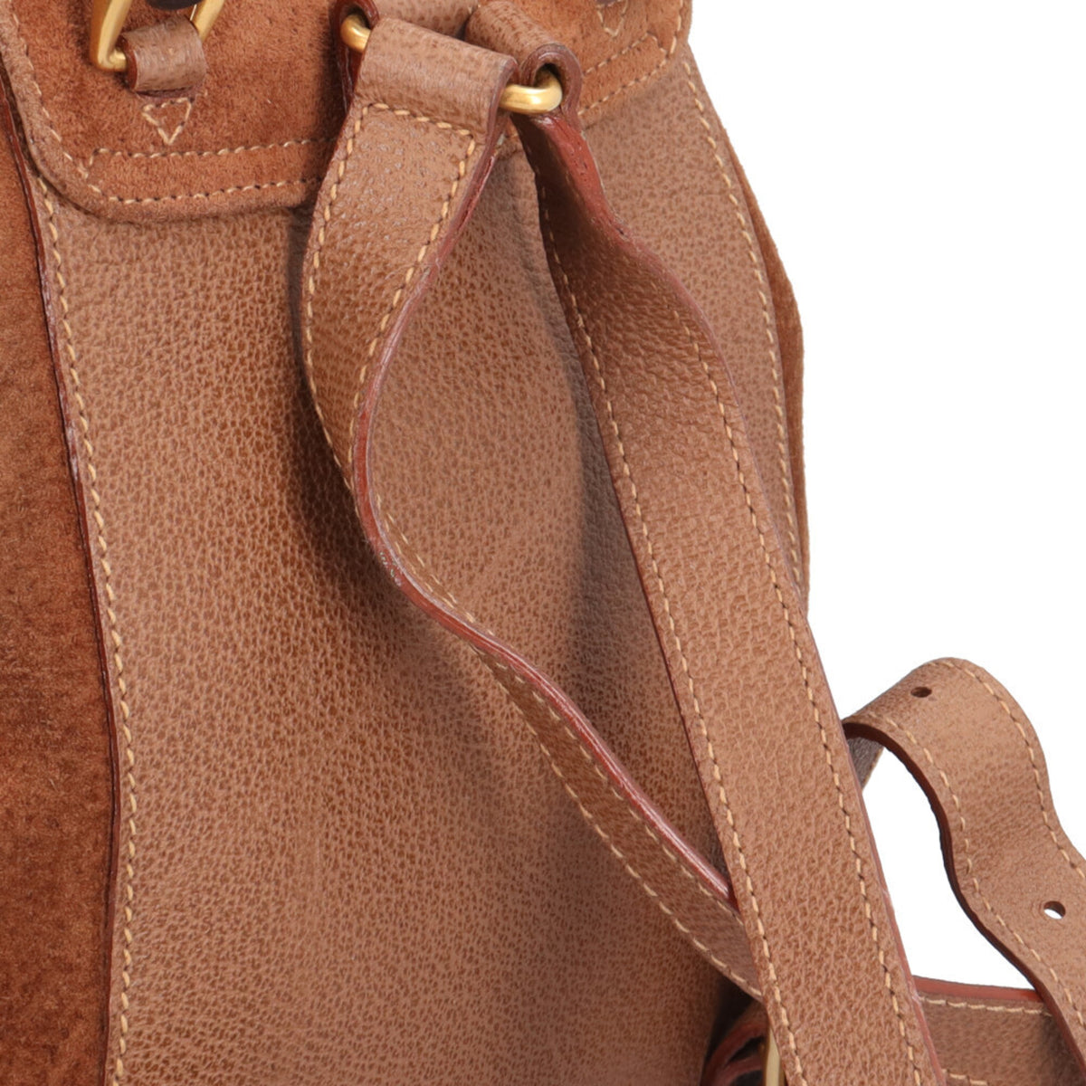 Gucci Brown Suede Leather Backpack (Pre-Owned)