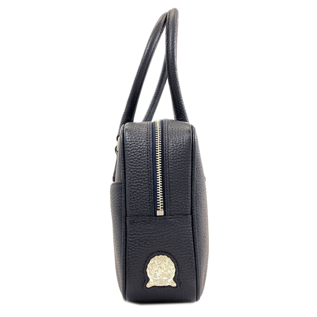 A.D.M.J Navy Leather Handbag (Pre-Owned)