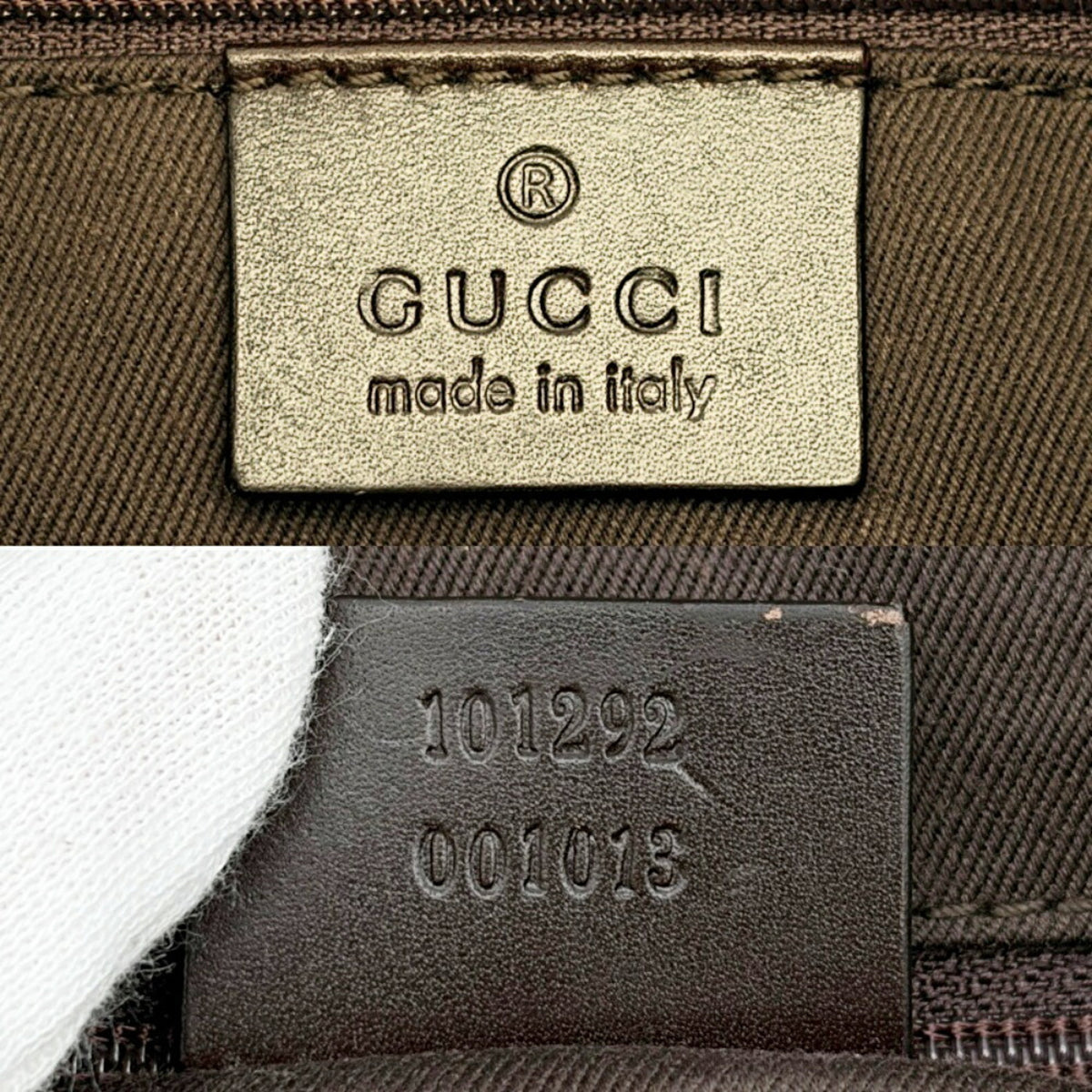 Gucci Dark Brown Gg Canvas Leather Shoulder Bag (Pre-Owned)