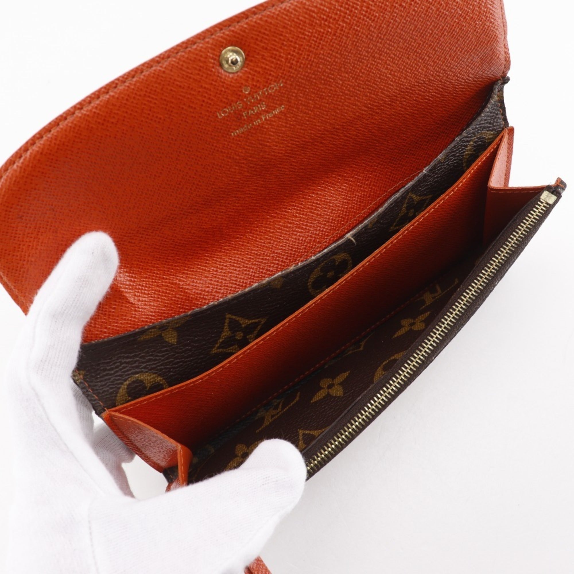 Louis Vuitton Brown Monogram Orange Monogram Long Wallet (Bi-Fold) (Pre-Owned)