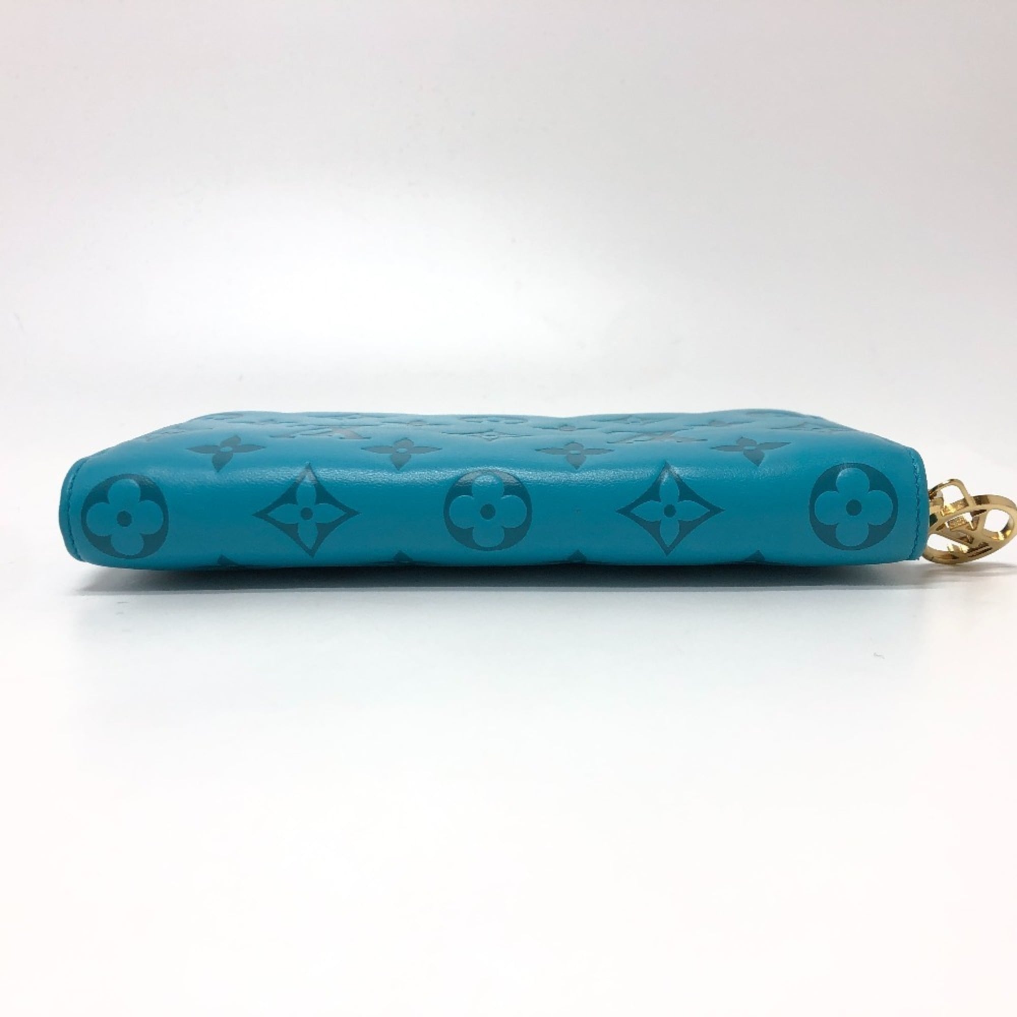 Louis Vuitton Monogram Gold Blue Leather Long Wallet (Bi-Fold) (Pre-Owned)