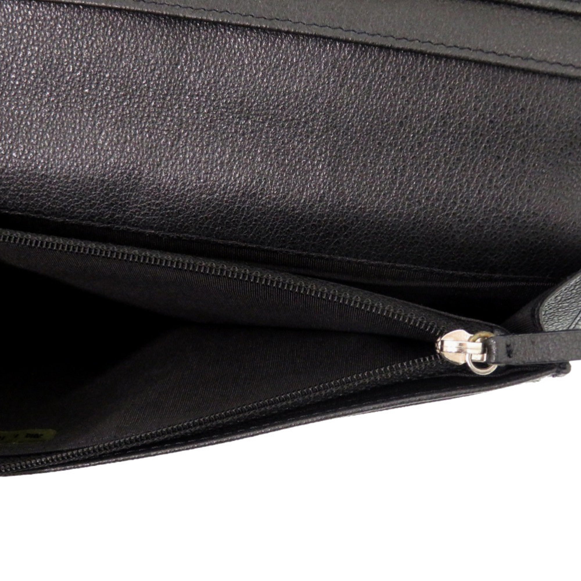 Chanel Camellia Black Leather Long Wallet (Bi-Fold) (Pre-Owned)