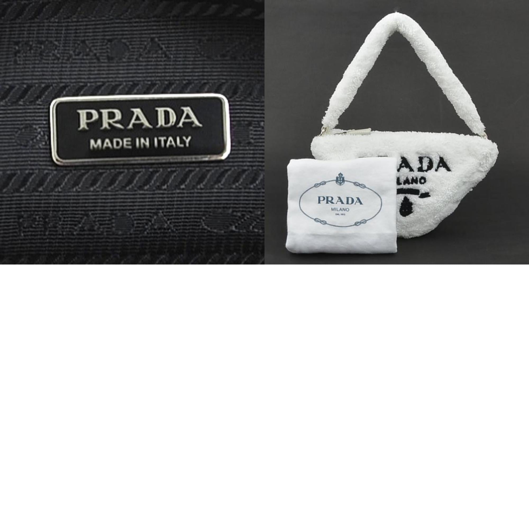 Prada White Pile Fabric Handbag (Pre-Owned)