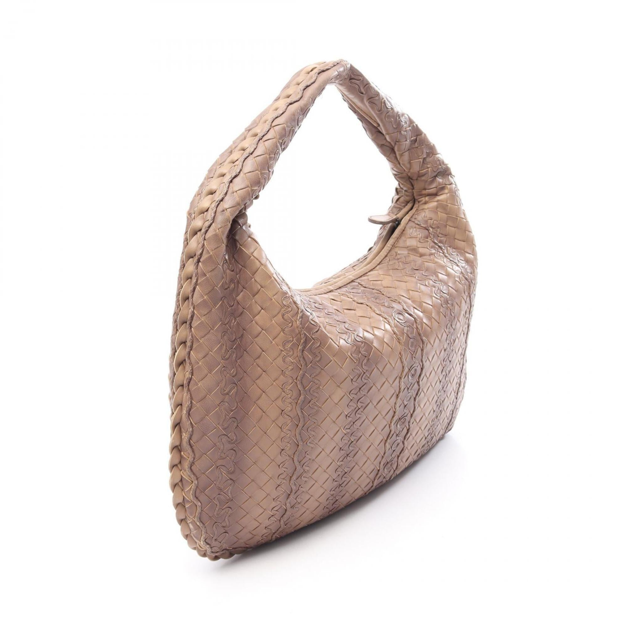 Bottega Veneta Brown Leather Handbag Shoulder Bag (Pre-Owned)