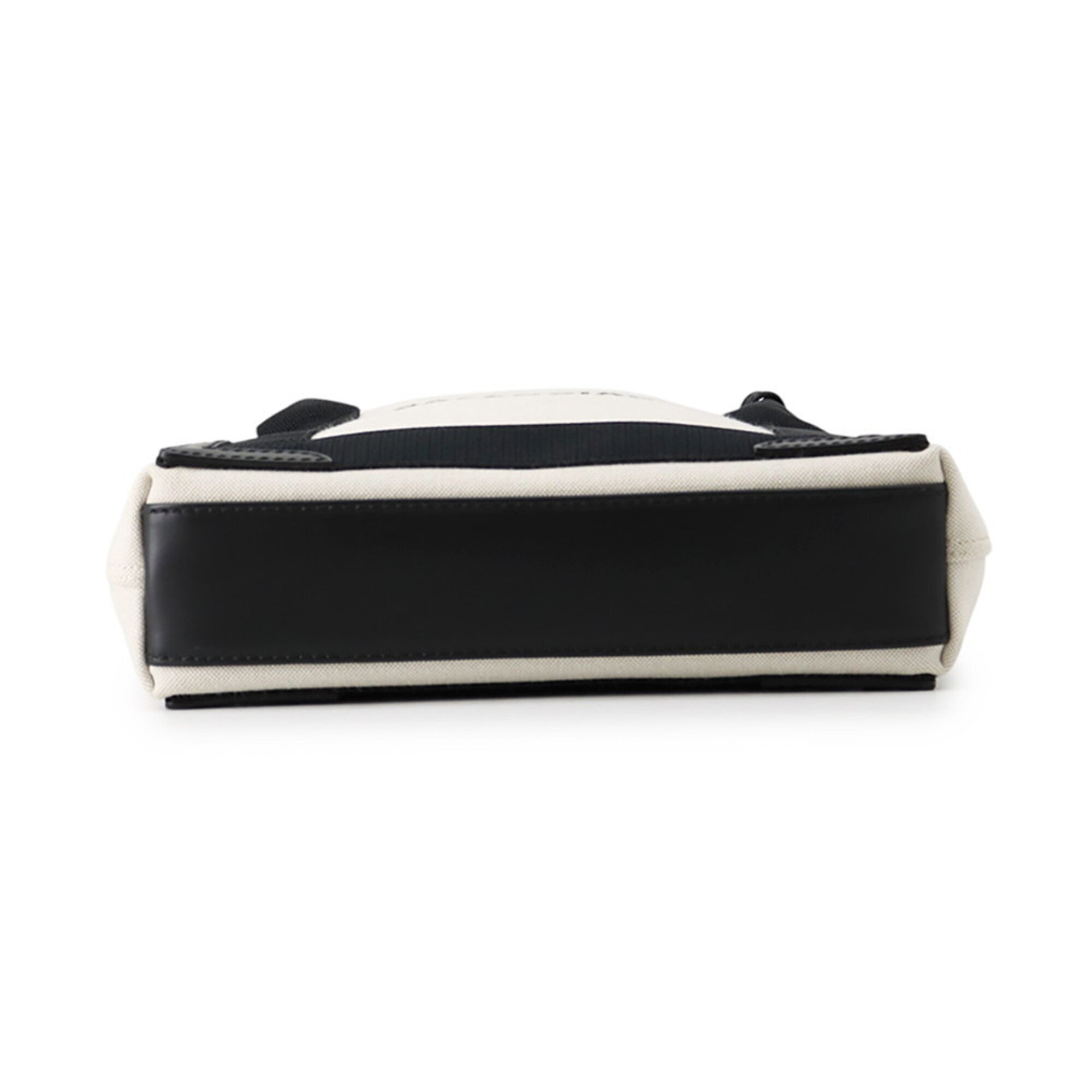 Balenciaga Black White Canvas Leather Handbag Pouch (Pre-Owned)