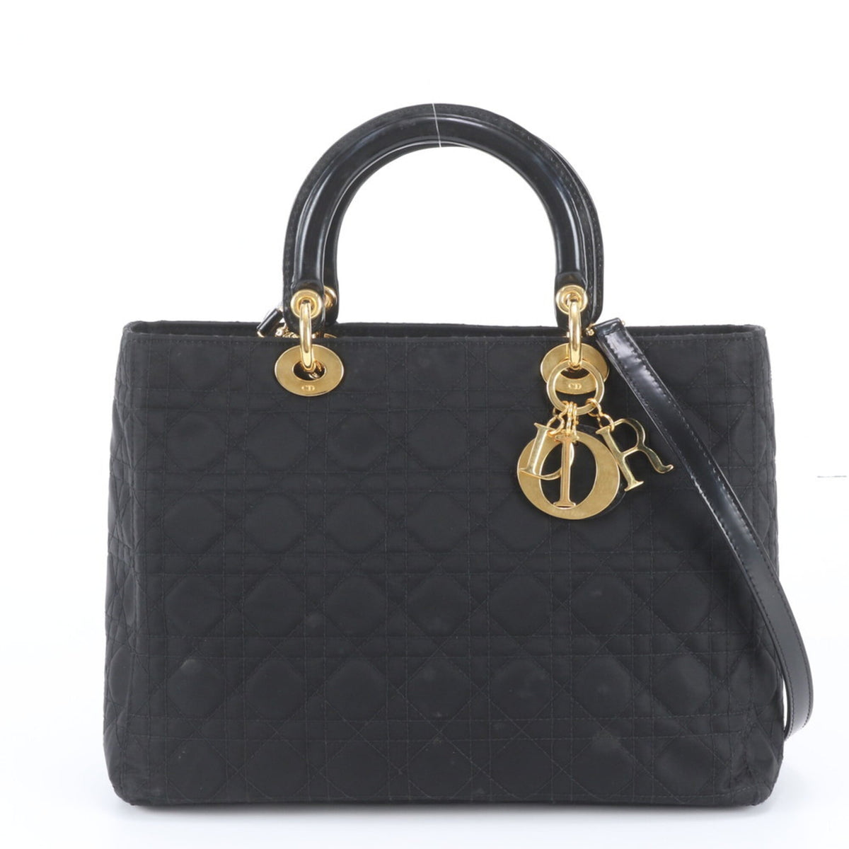 Christian Dior Black Leather Nylon Shoulder Bag (Pre-Owned)