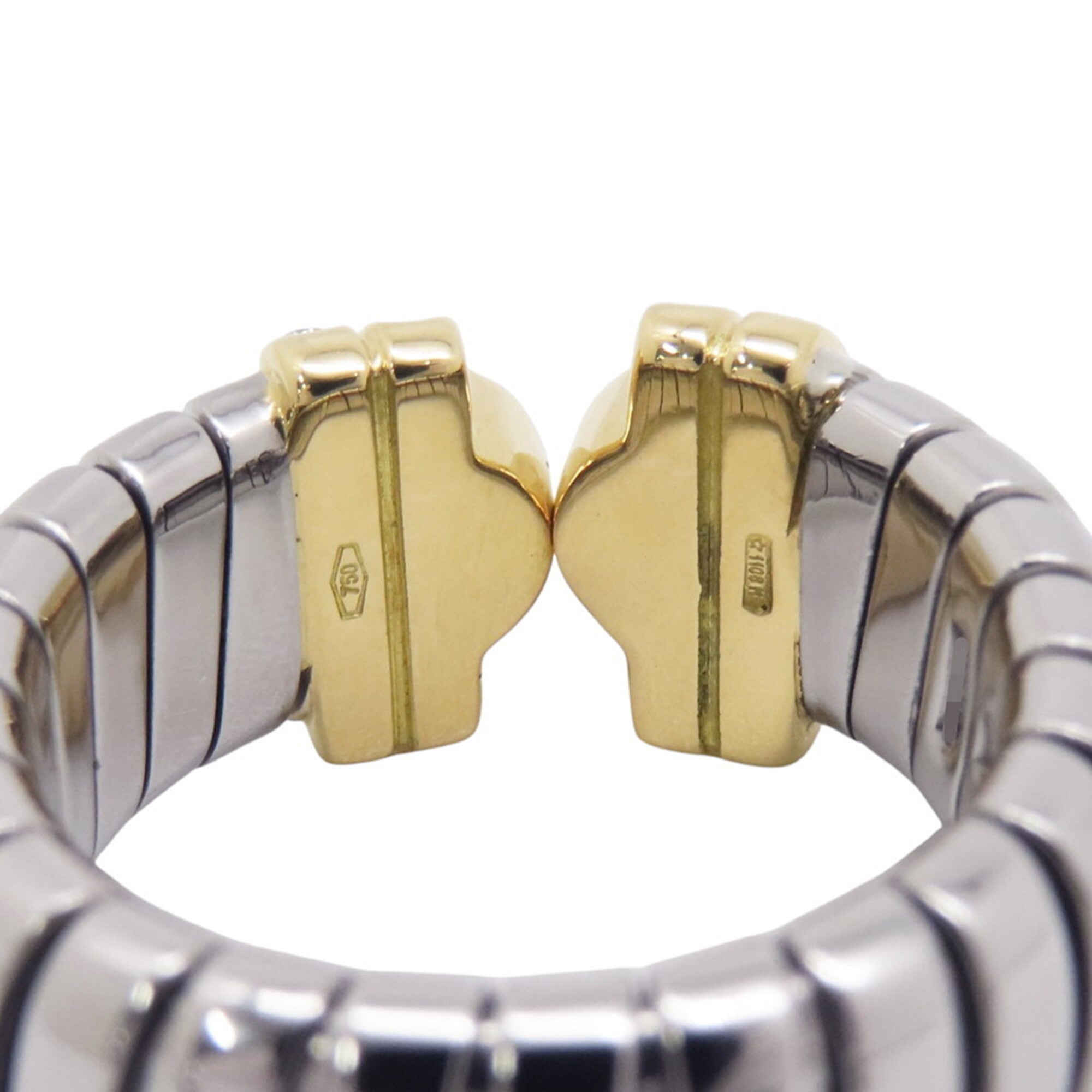 Bvlgari Tubogas Yellow Gold (18K) Stainless Steel Band Ring (Pre-Owned)