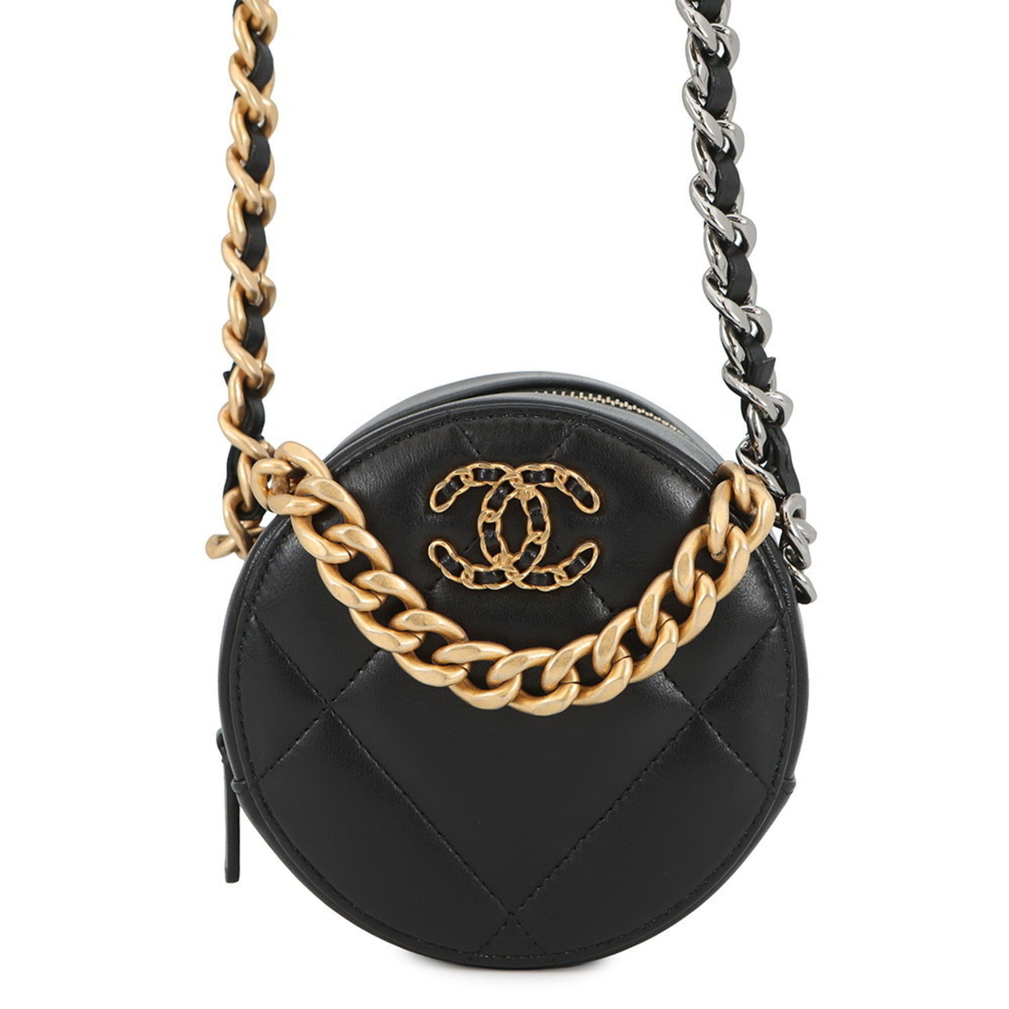 Chanel Matelasse Black Leather Shoulder Bag (Pre-Owned)