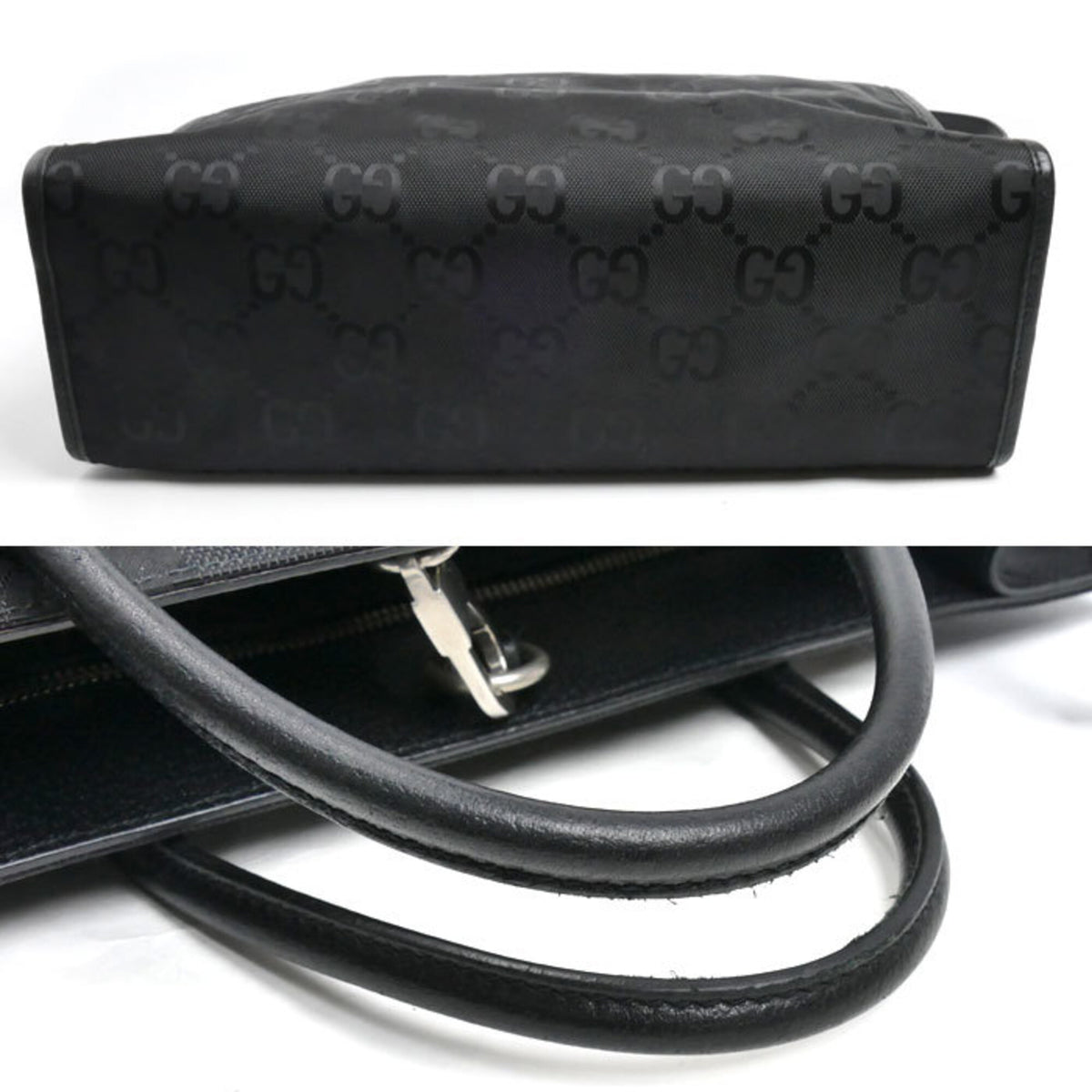 Gucci Black Nylon Leather Shoulder Bag (Pre-Owned)