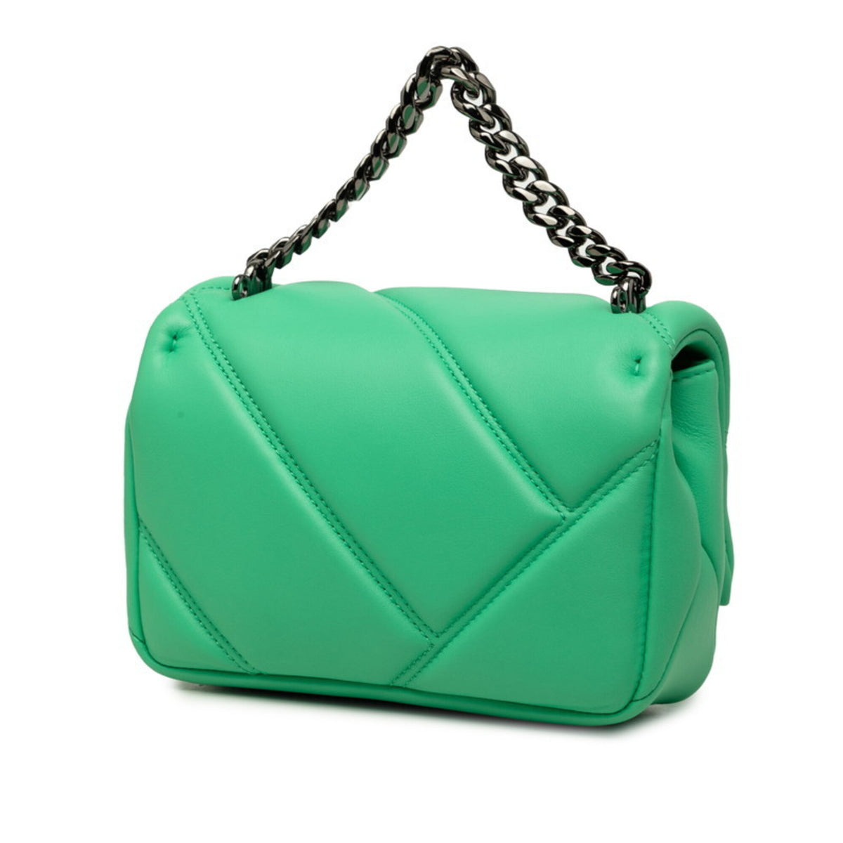 Bvlgari Green Leather Handbag Shoulder Bag (Pre-Owned)