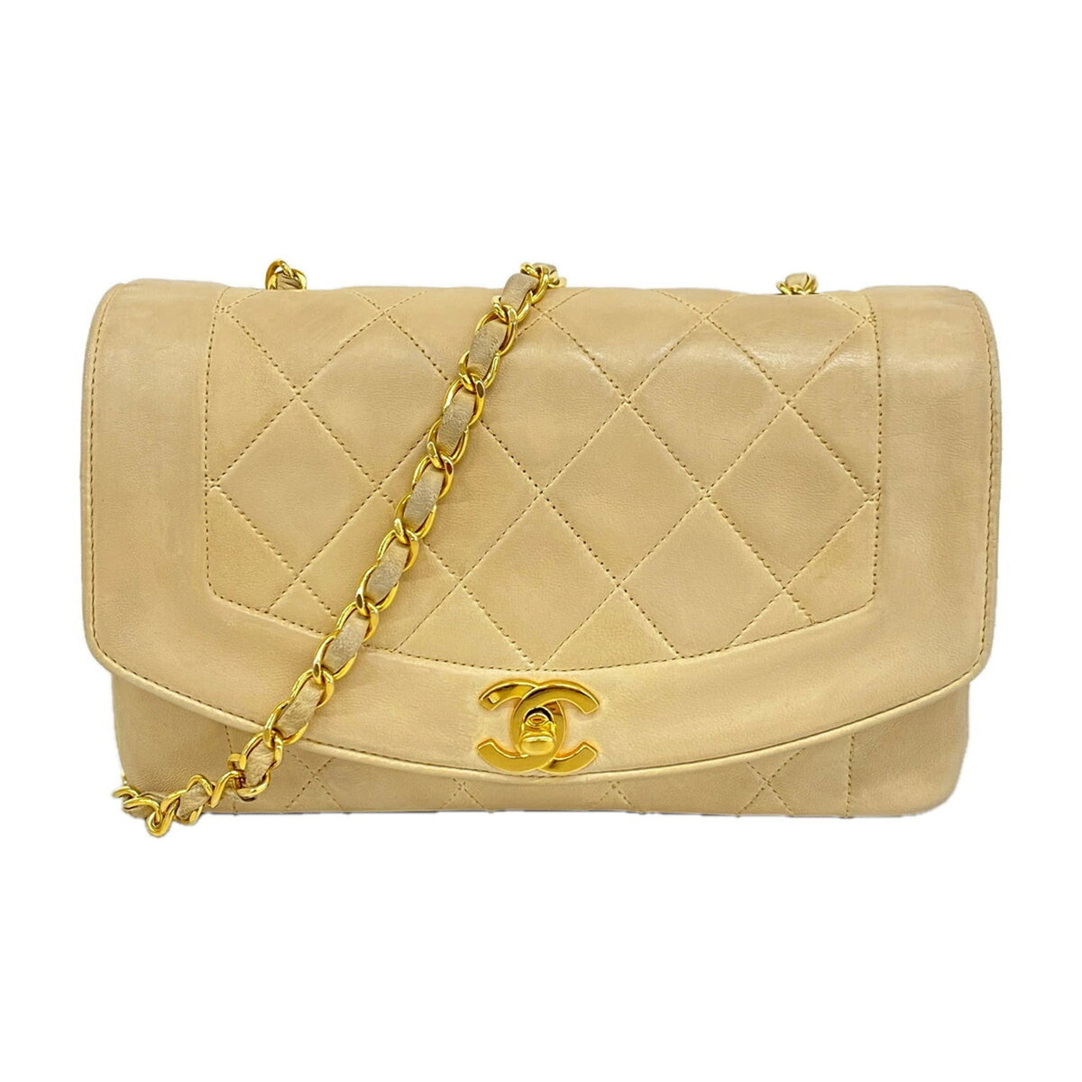 Chanel Beige Leather Shoulder Bag (Pre-Owned)