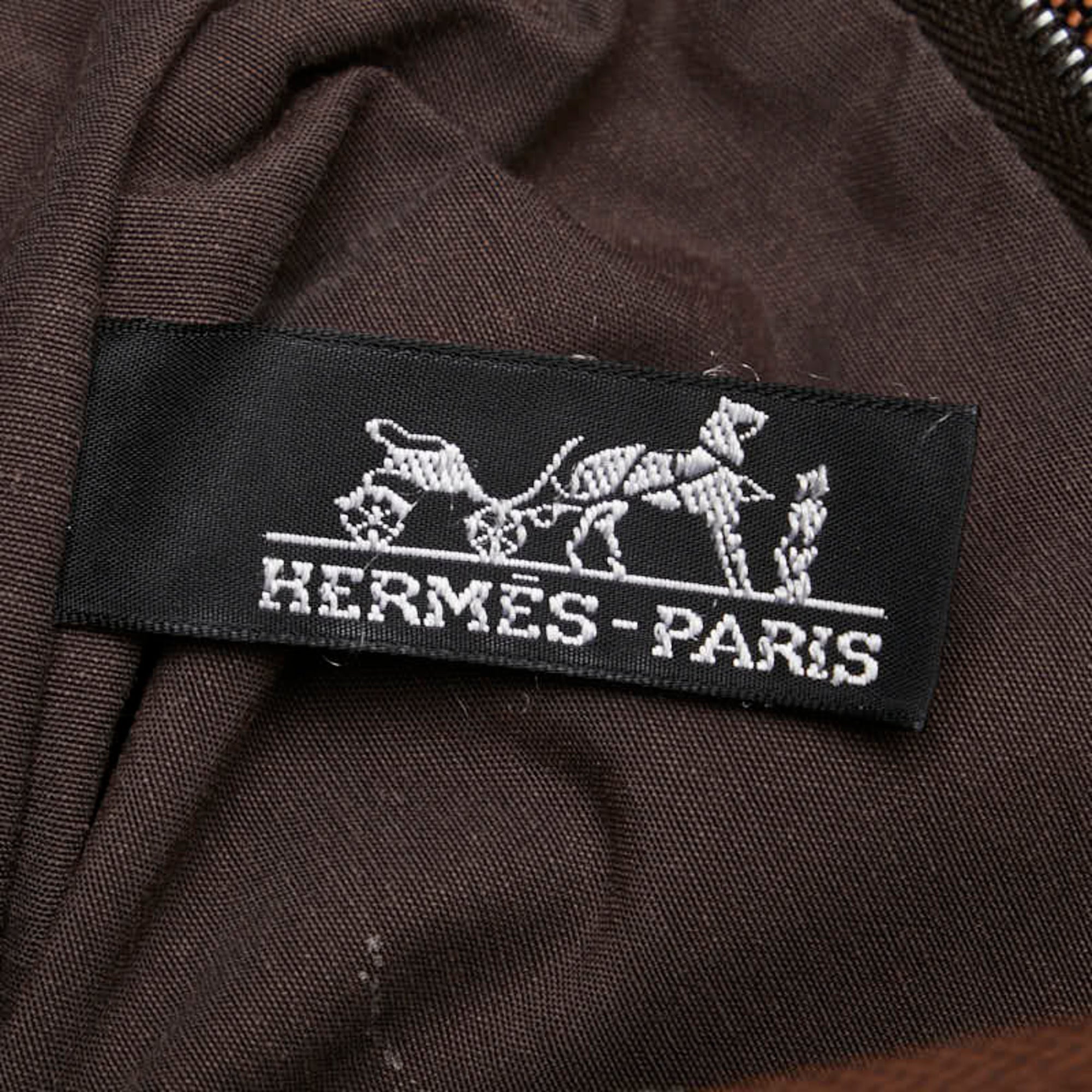 Hermes Her Line Brown Canvas Handbag Tote Bag (Pre-Owned)