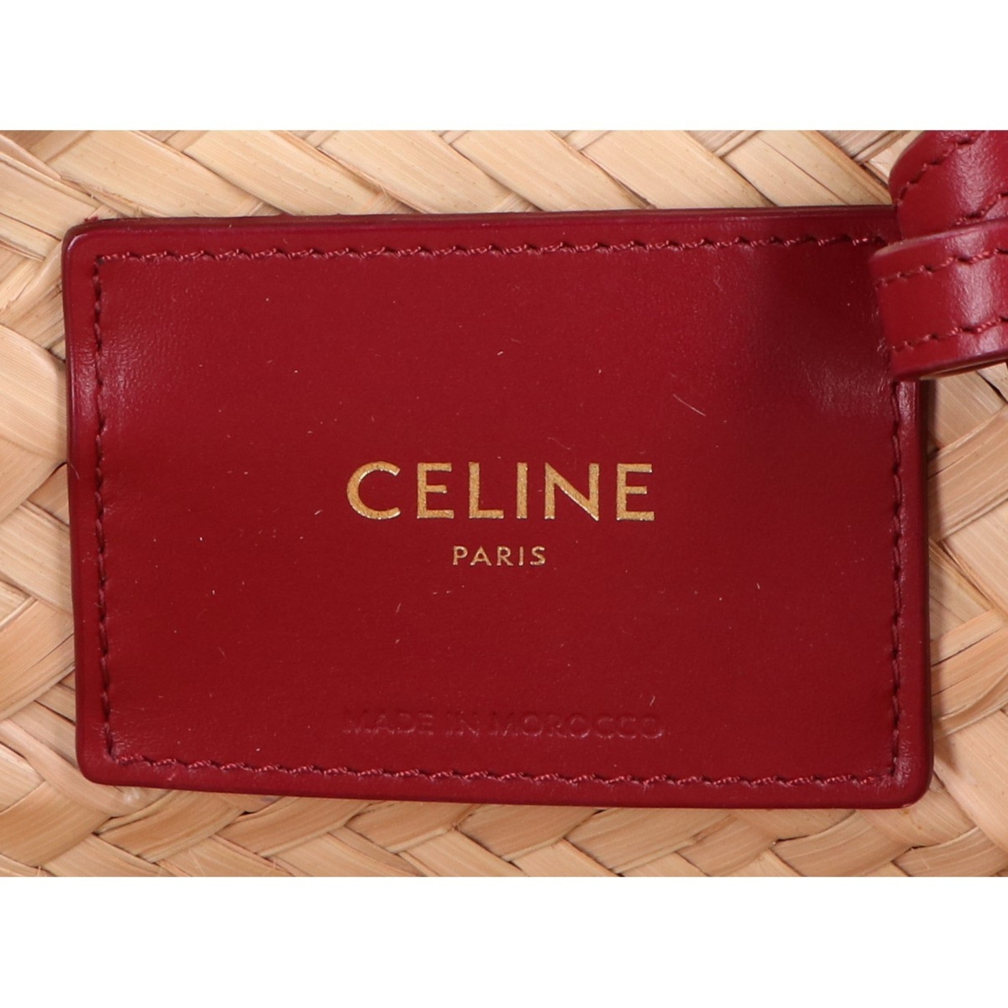 Celine Bordeaux Raffia Tote Bag (Pre-Owned)