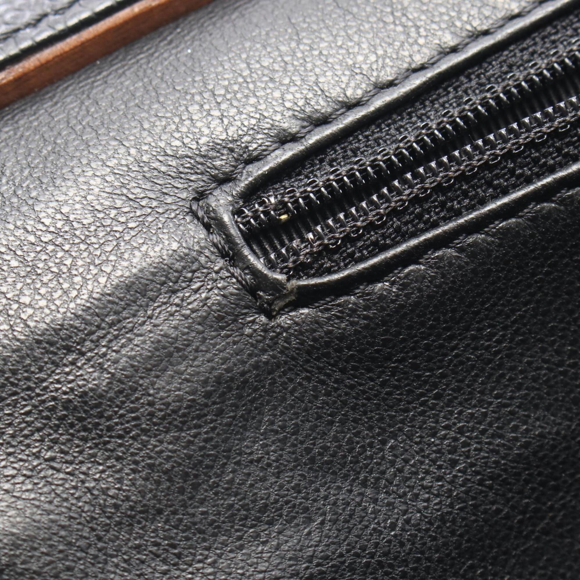 Chanel Black Brown Grained Calfskin Handbag Tote Bag (Pre-Owned)