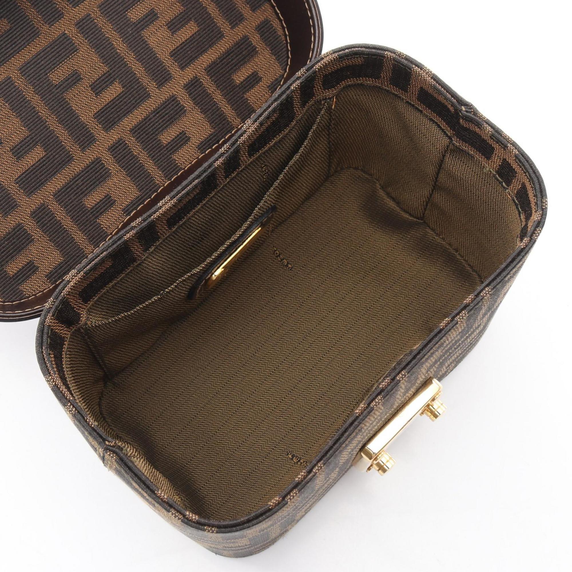 Fendi Brown Canvas Leather Handbag (Pre-Owned)