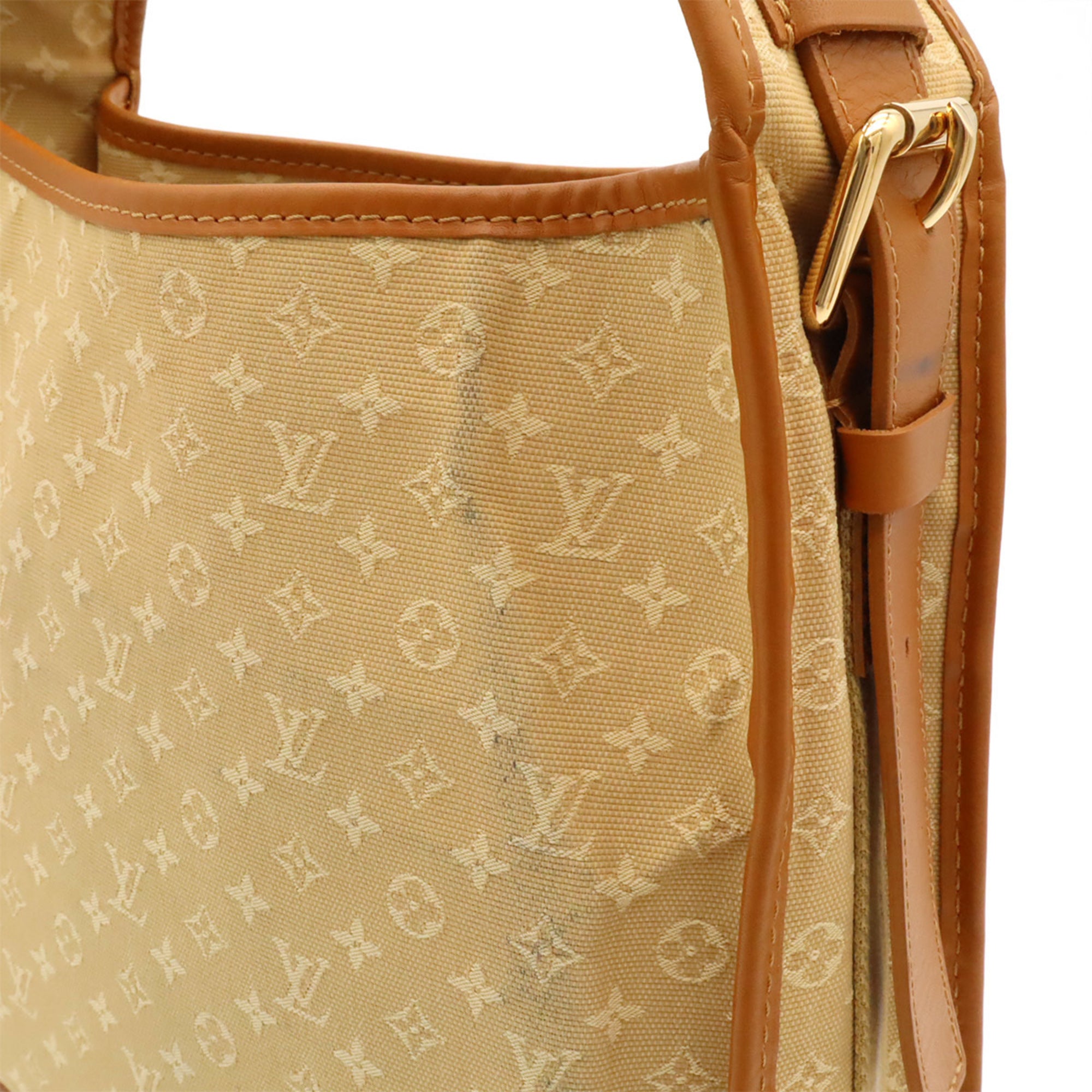 Louis Vuitton Beige Canvas Leather Shoulder Bag (Pre-Owned)