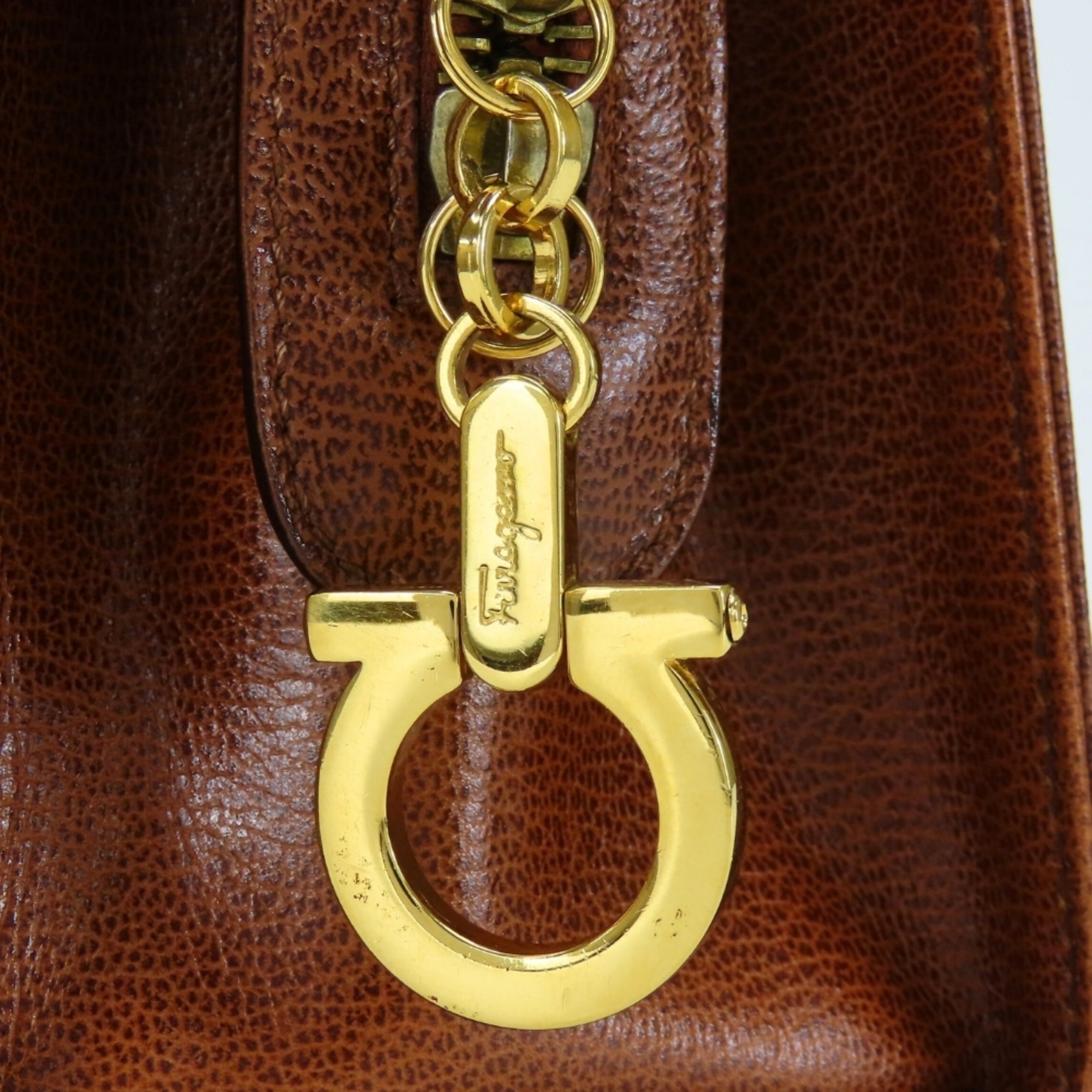 Salvatore Ferragamo Brown Leather Handbag (Pre-Owned)