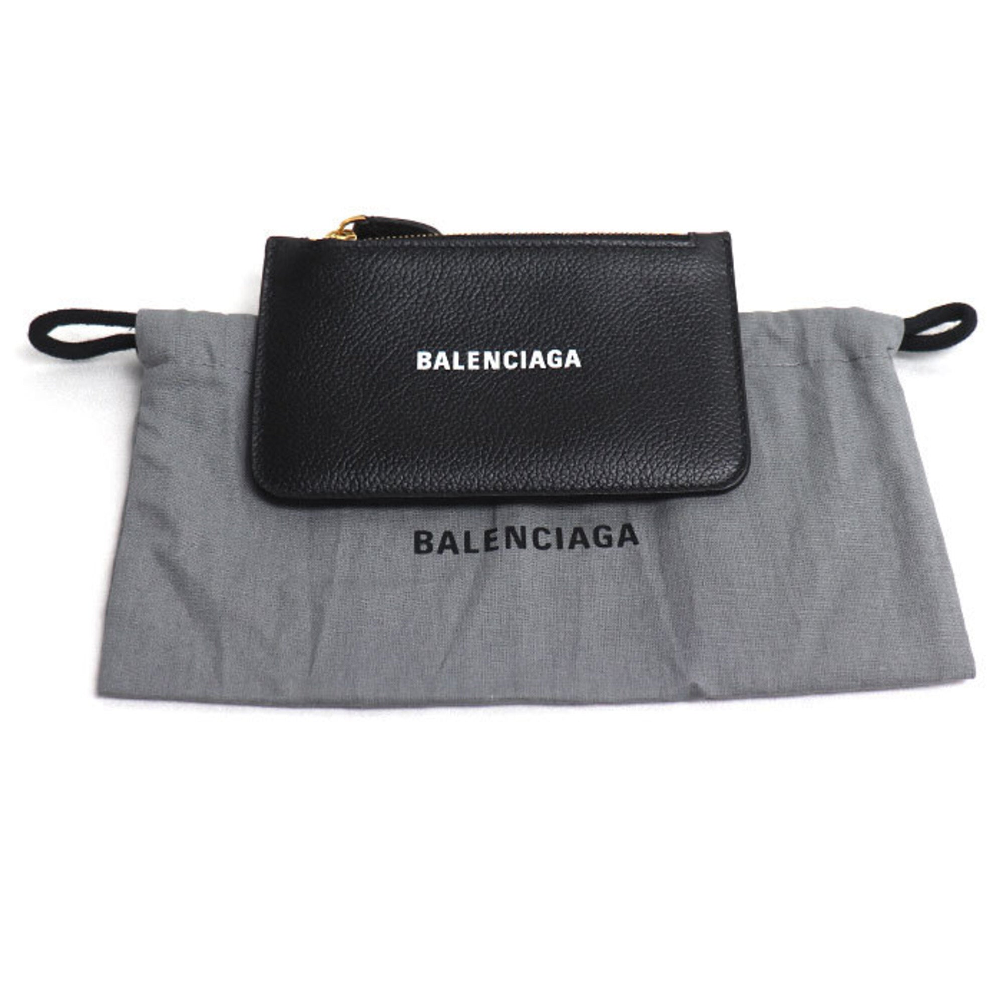 Balenciaga Black Leather Coin Purse/Coin Case (Pre-Owned)