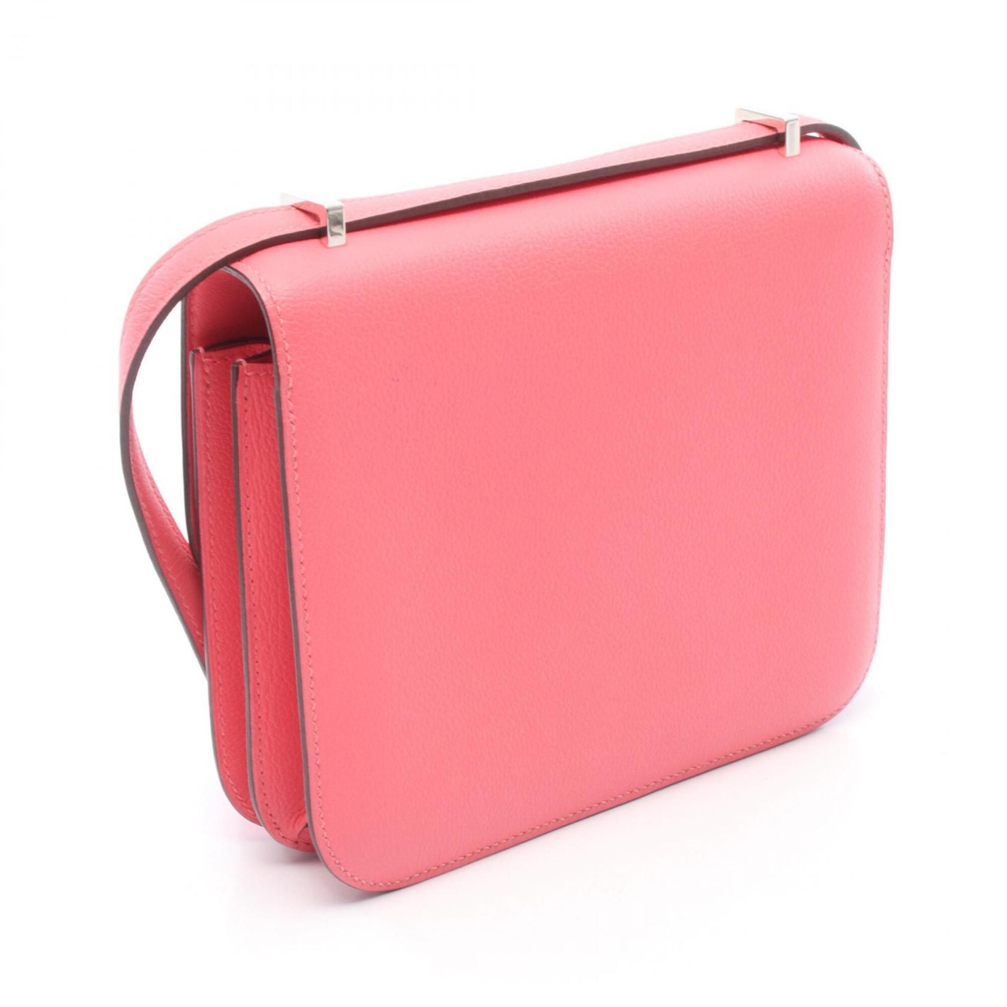 Hermes Pink Evercalf Leather Leather Handbag Shoulder Bag (Pre-Owned)