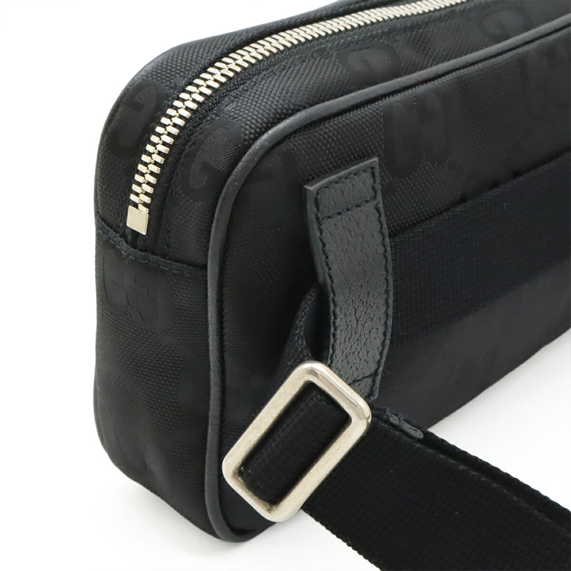 Gucci Black Nylon Canvas Leather Fanny Pack Sling Bag (Pre-Owned)