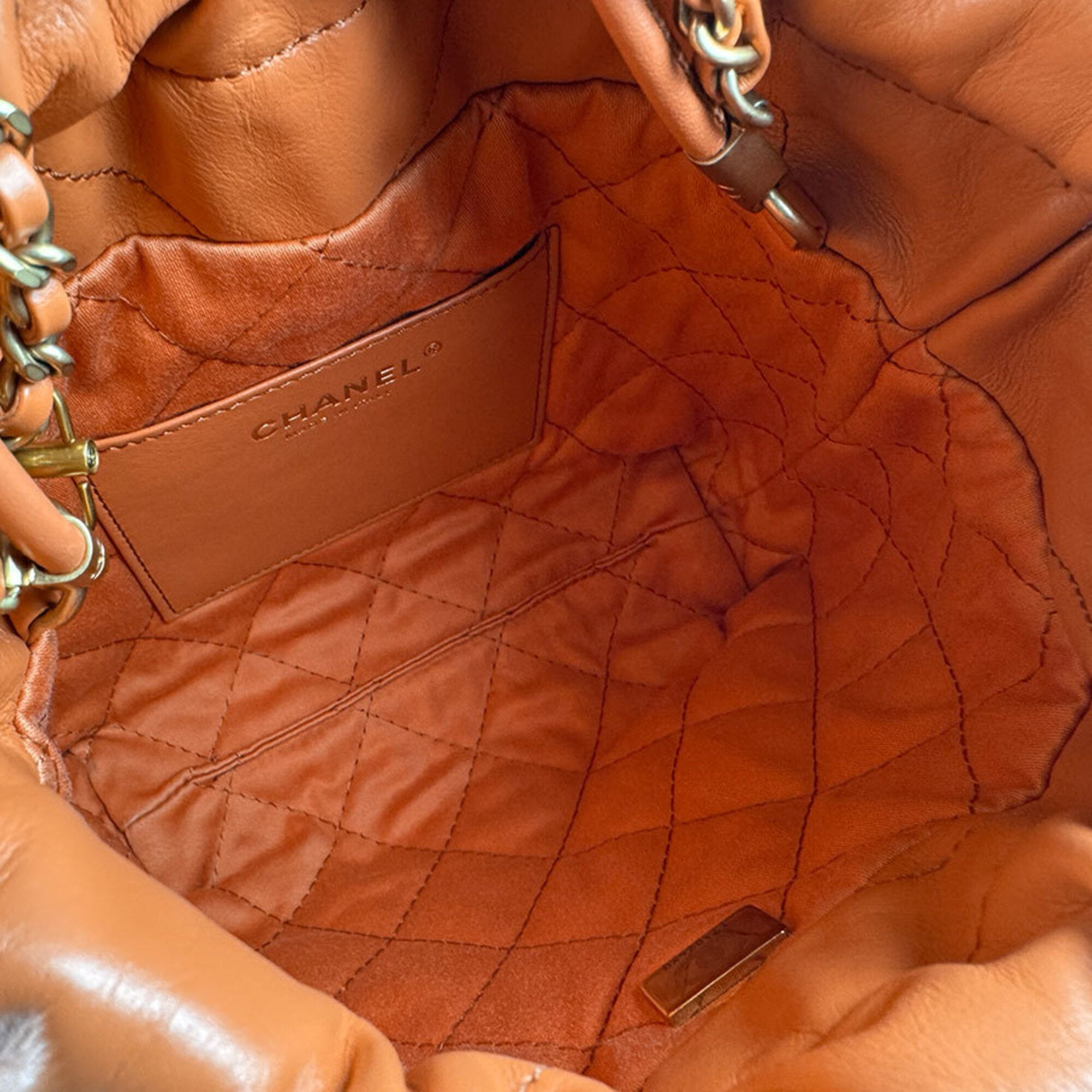 Chanel Orange Leather Shoulder Bag (Pre-Owned)