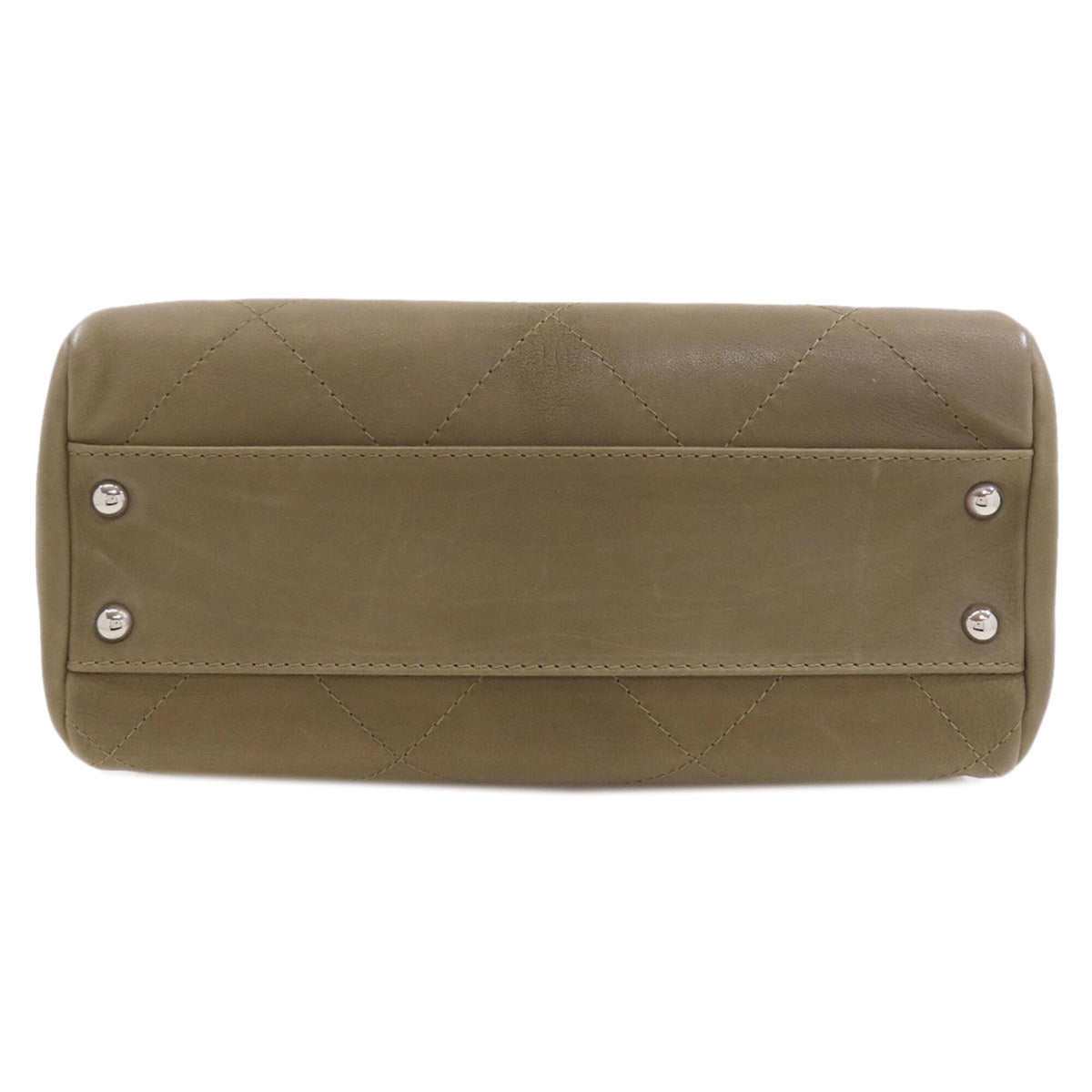 Chanel Khaki Leather Tote Bag (Pre-Owned)