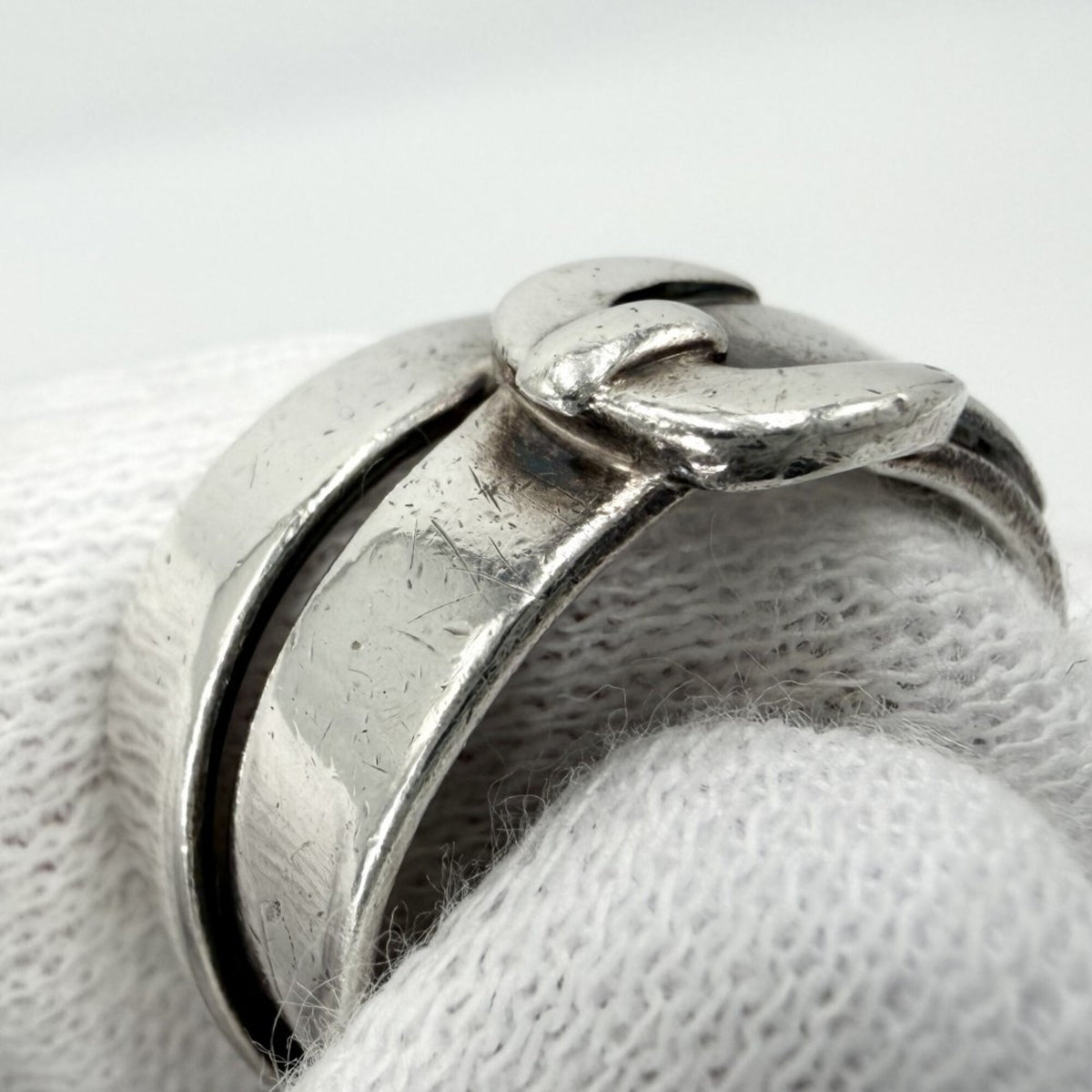 Hermes Silver 925 Band Ring (Pre-Owned)